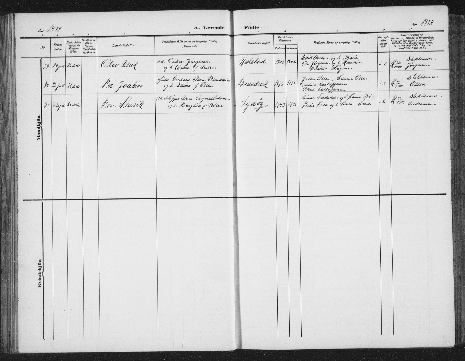 Ministerialprotokoller, klokkerbøker og fødselsregistre - Nordland, AV/SAT-A-1459/816/L0254: Parish register (copy) no. 816C04, 1905-1934