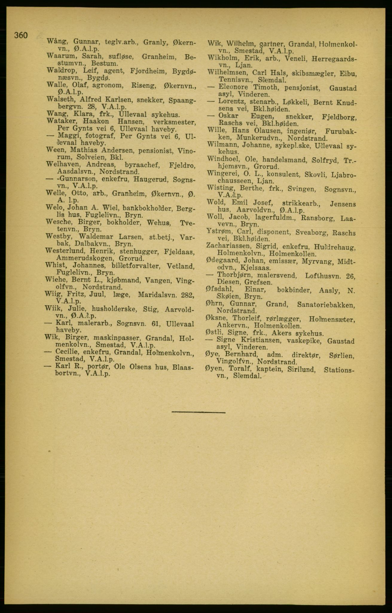 Aker adressebok/adressekalender, PUBL/001/A/003: Akers adressekalender, 1924-1925, p. 360