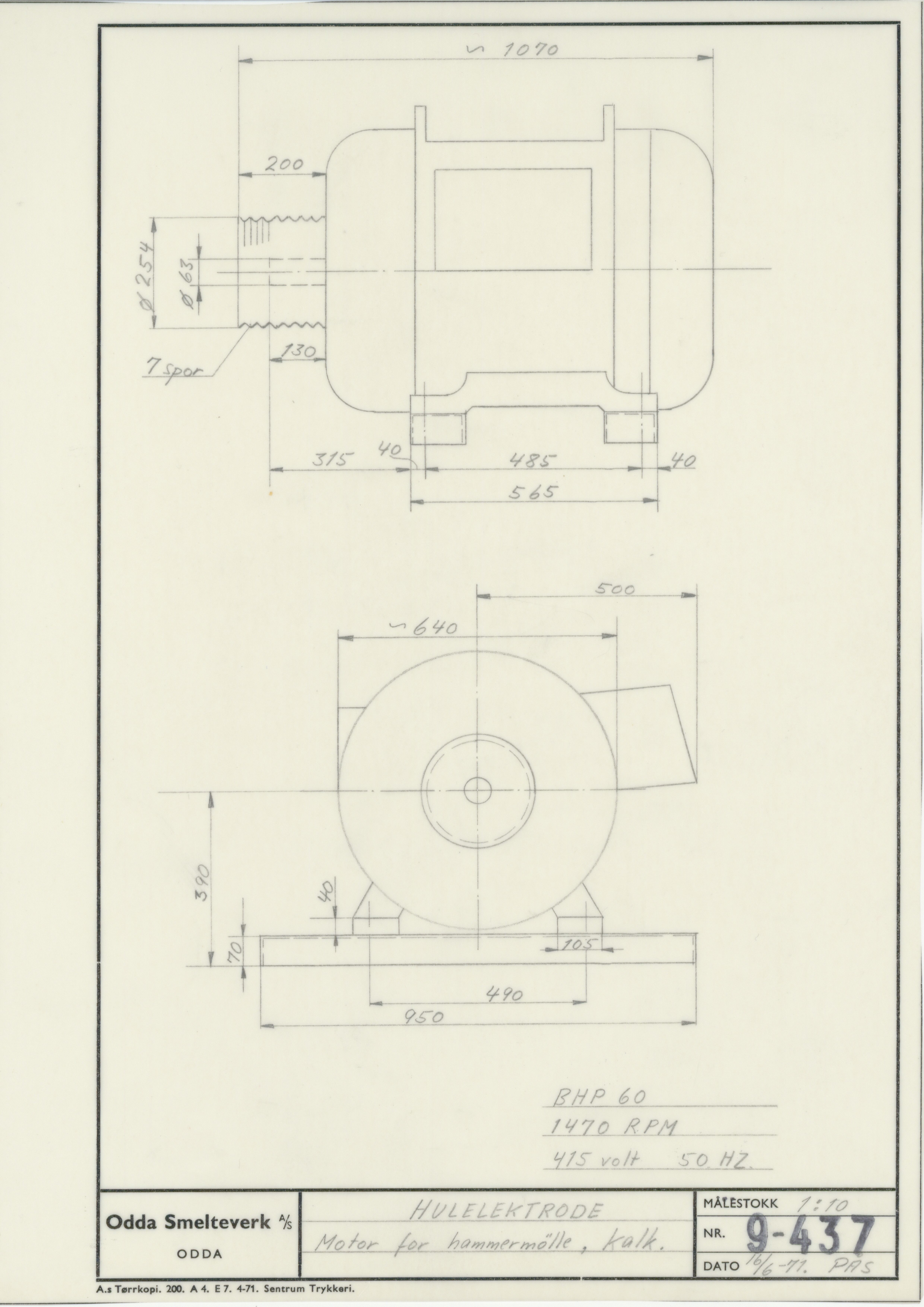 Odda smelteverk AS, KRAM/A-0157.1/T/Td/L0009: Gruppe 9. Blandingsrom og kokstørker, 1920-1970, p. 695