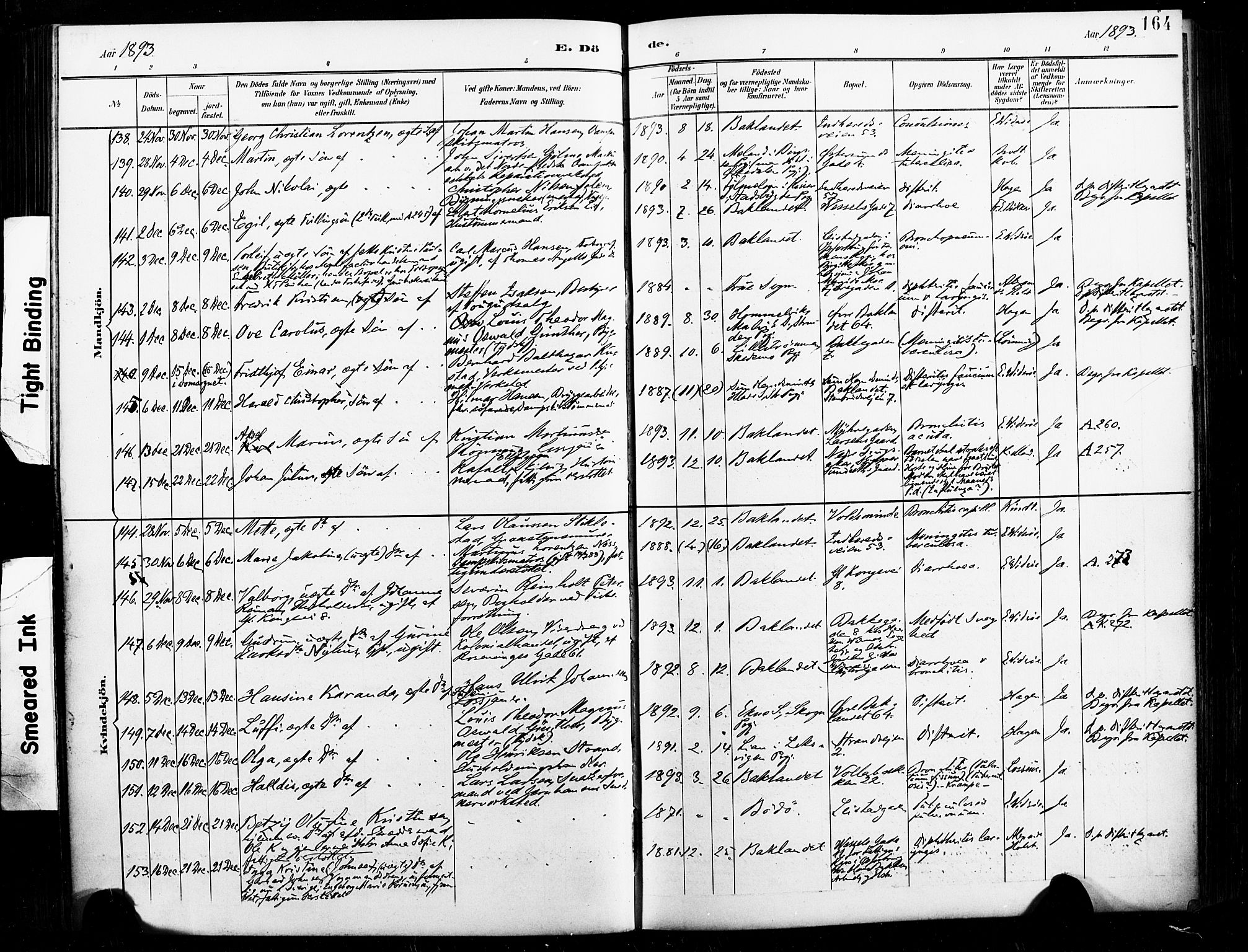 Ministerialprotokoller, klokkerbøker og fødselsregistre - Sør-Trøndelag, AV/SAT-A-1456/604/L0198: Parish register (official) no. 604A19, 1893-1900, p. 164