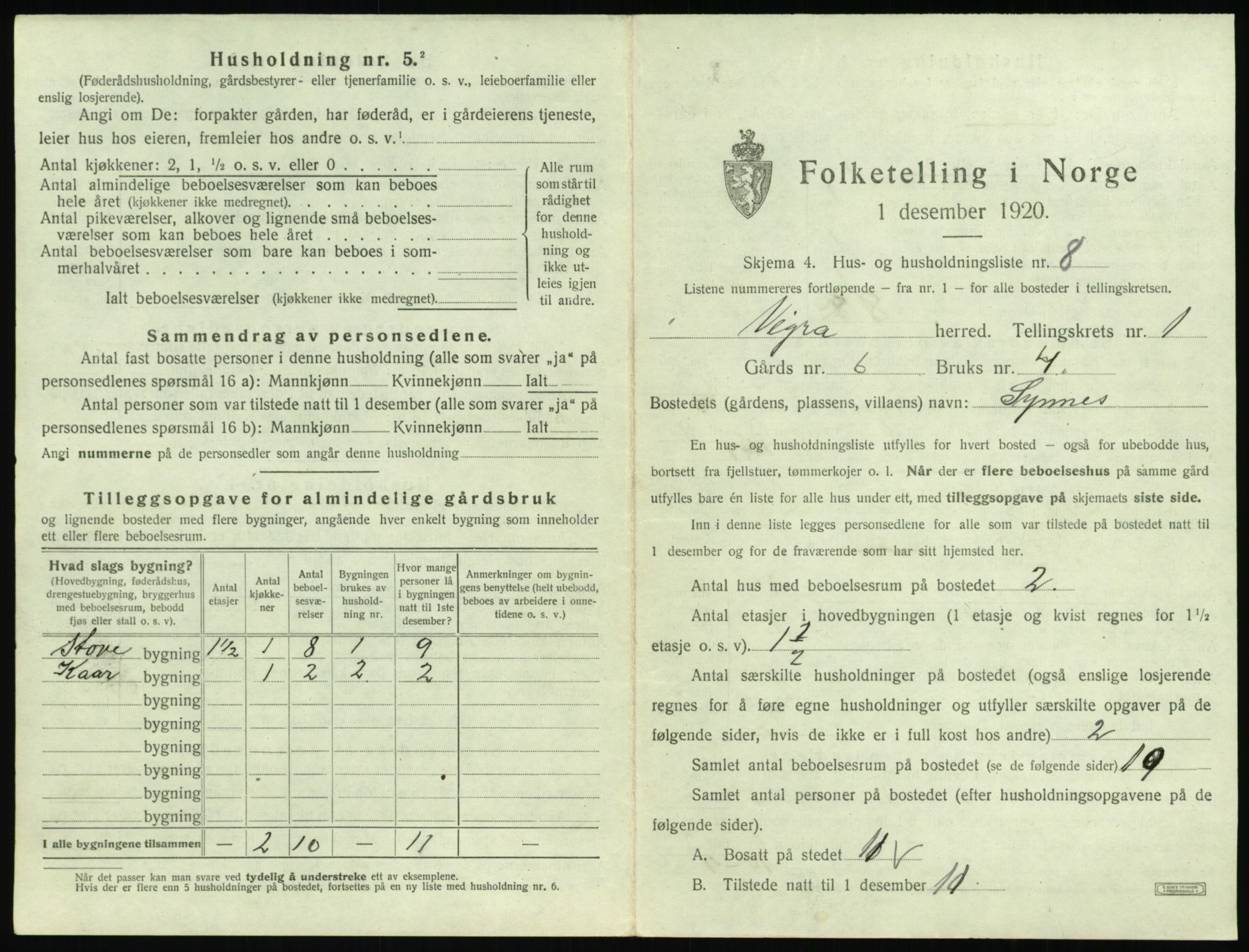 SAT, 1920 census for Vigra, 1920, p. 36