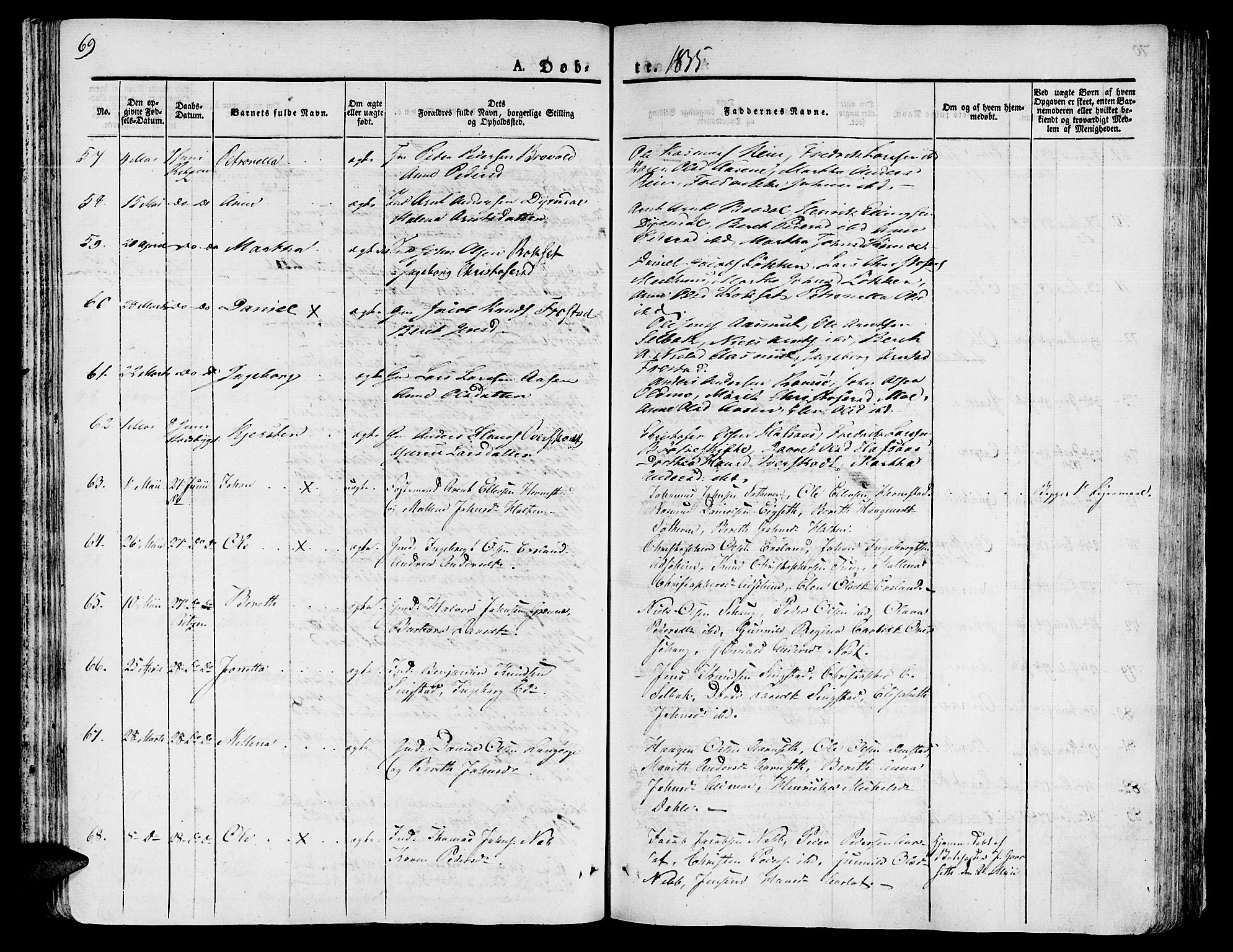 Ministerialprotokoller, klokkerbøker og fødselsregistre - Sør-Trøndelag, AV/SAT-A-1456/646/L0609: Parish register (official) no. 646A07, 1826-1838, p. 69