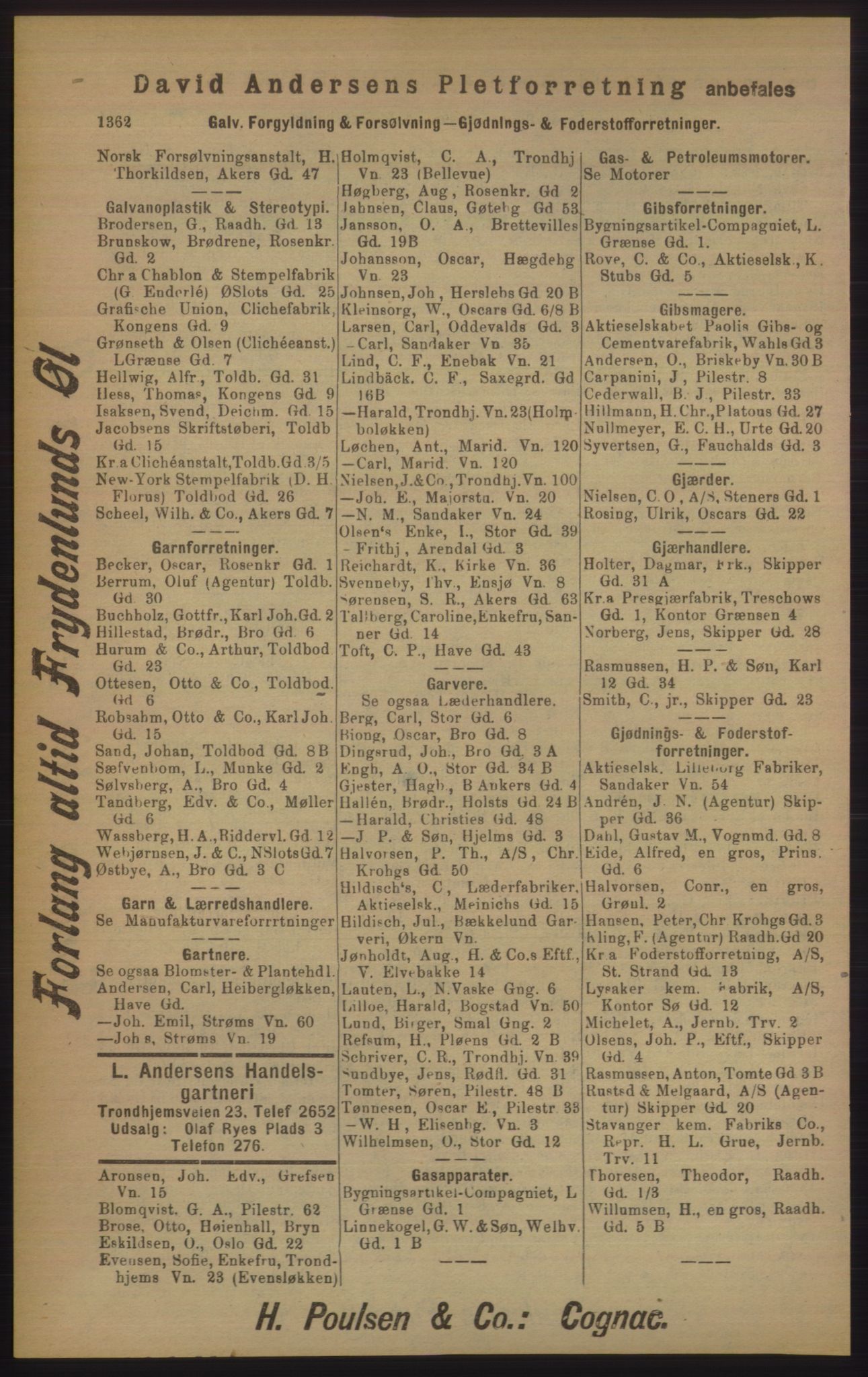 Kristiania/Oslo adressebok, PUBL/-, 1905, p. 1362
