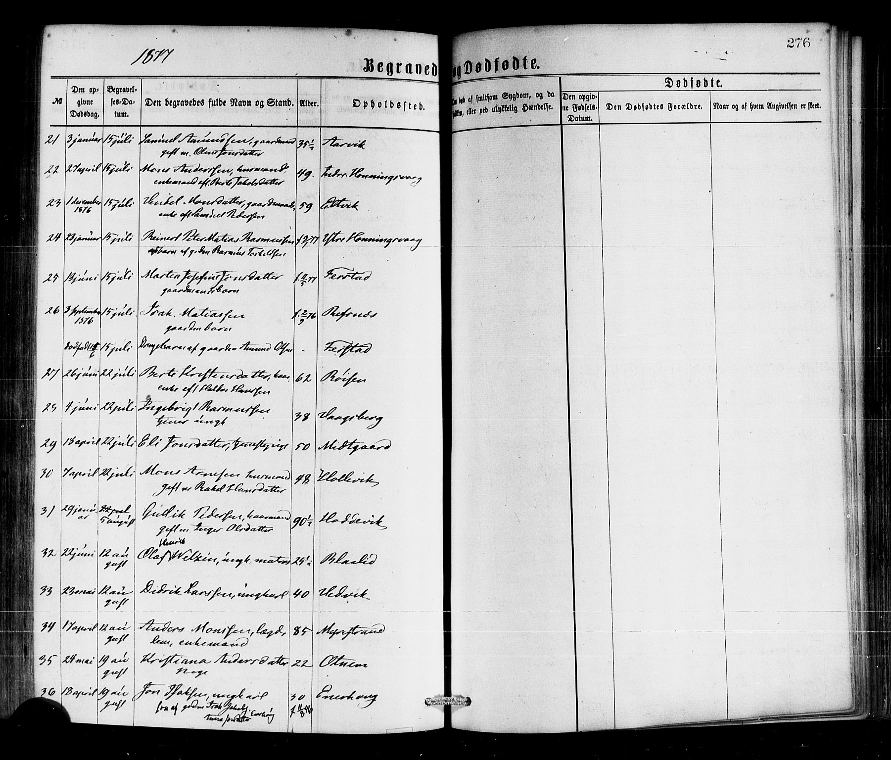 Selje sokneprestembete, SAB/A-99938/H/Ha/Haa/Haaa: Parish register (official) no. A 12, 1870-1880, p. 276