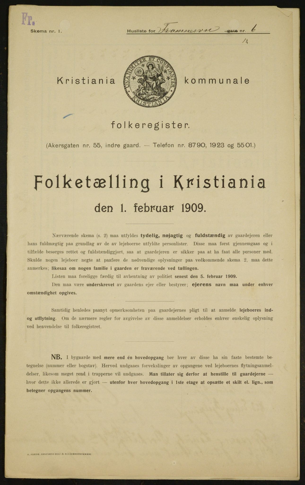 OBA, Municipal Census 1909 for Kristiania, 1909, p. 23002