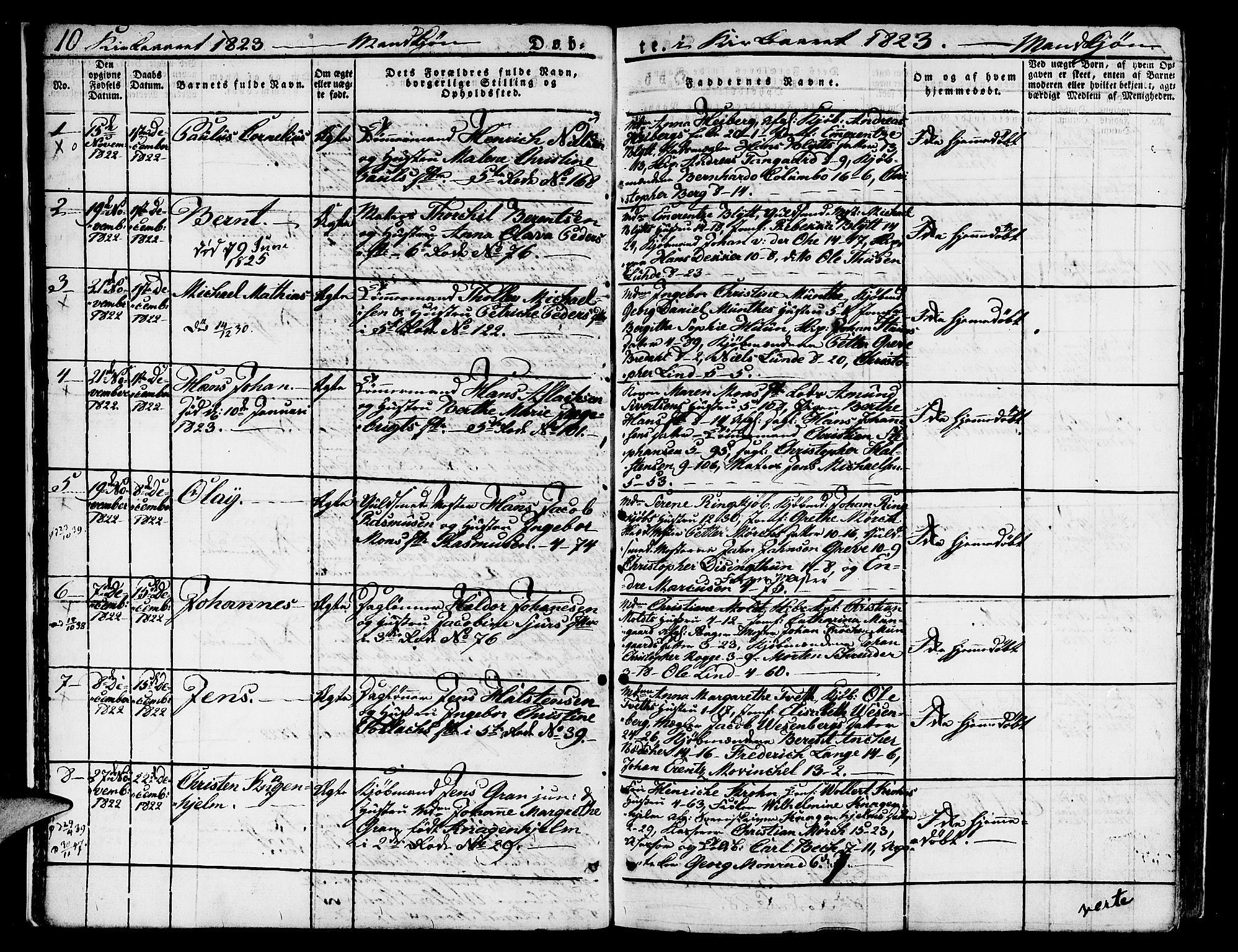 Nykirken Sokneprestembete, SAB/A-77101/H/Hab: Parish register (copy) no. A 5I, 1821-1841, p. 10