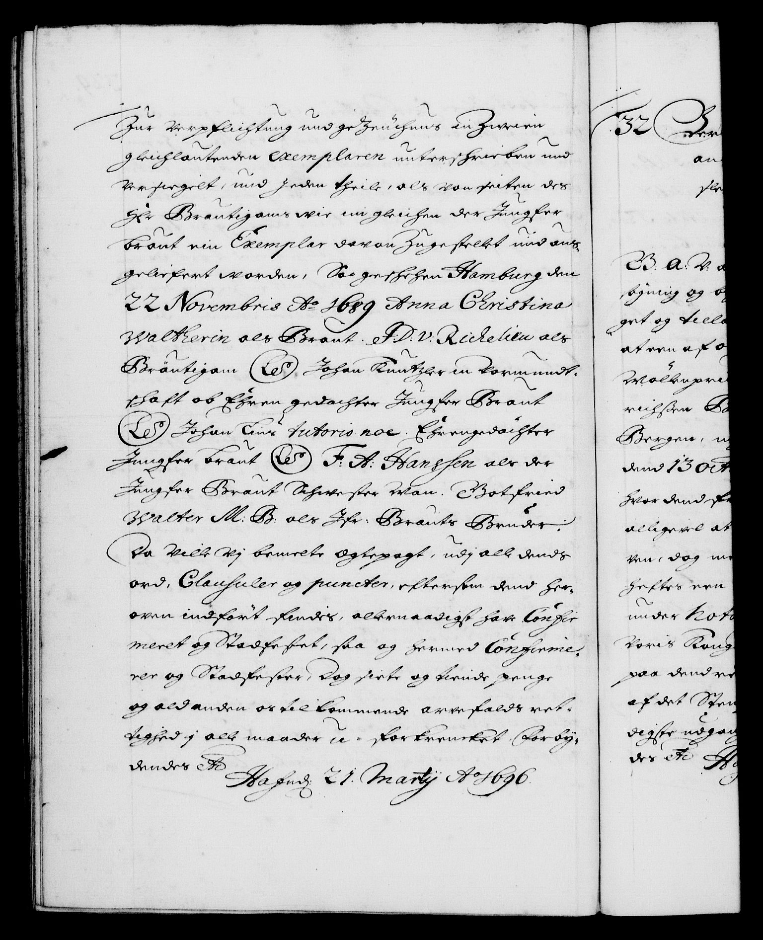 Danske Kanselli 1572-1799, AV/RA-EA-3023/F/Fc/Fca/Fcaa/L0016: Norske registre (mikrofilm), 1692-1697, p. 329b