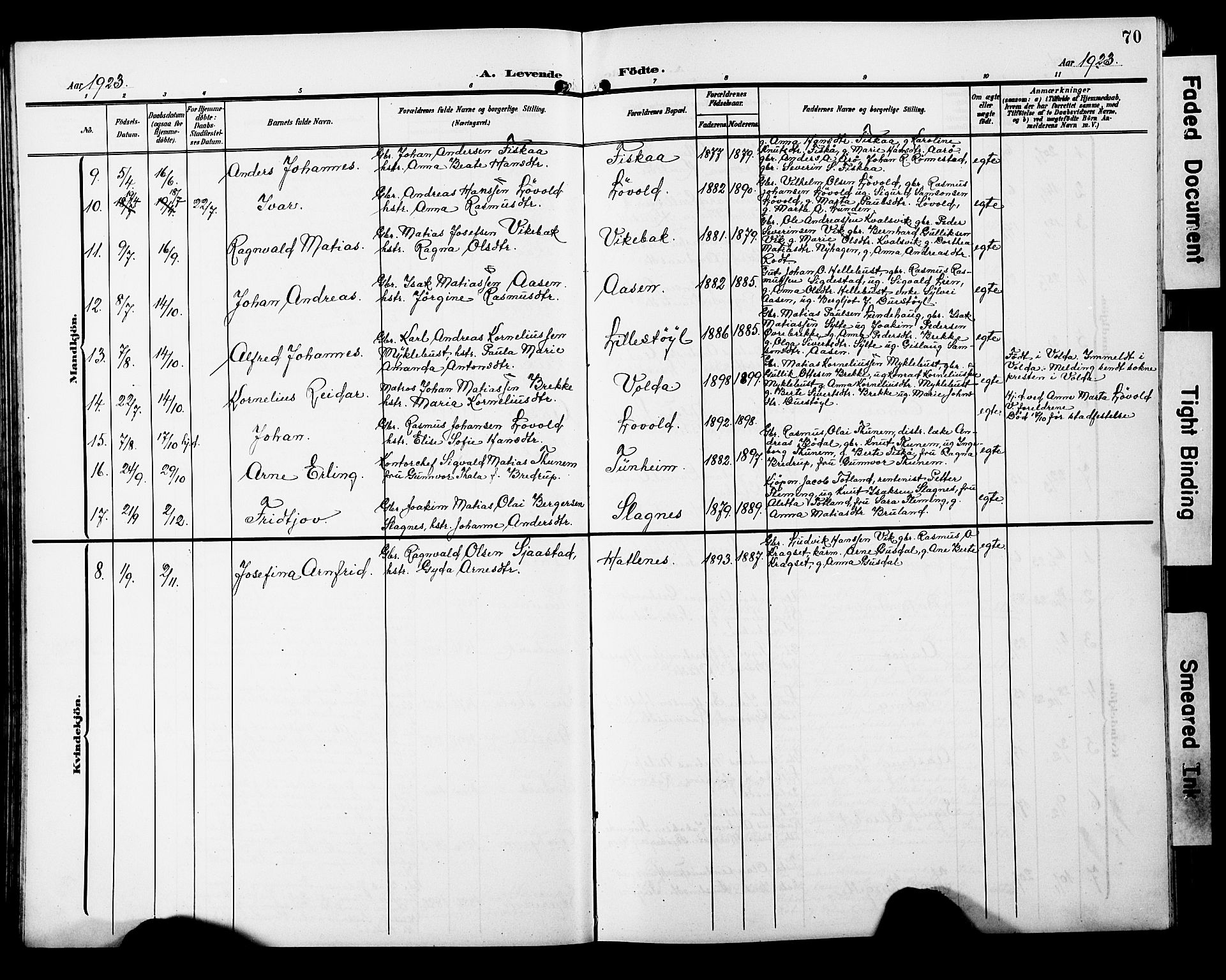 Ministerialprotokoller, klokkerbøker og fødselsregistre - Møre og Romsdal, SAT/A-1454/501/L0018: Parish register (copy) no. 501C04, 1902-1930, p. 70