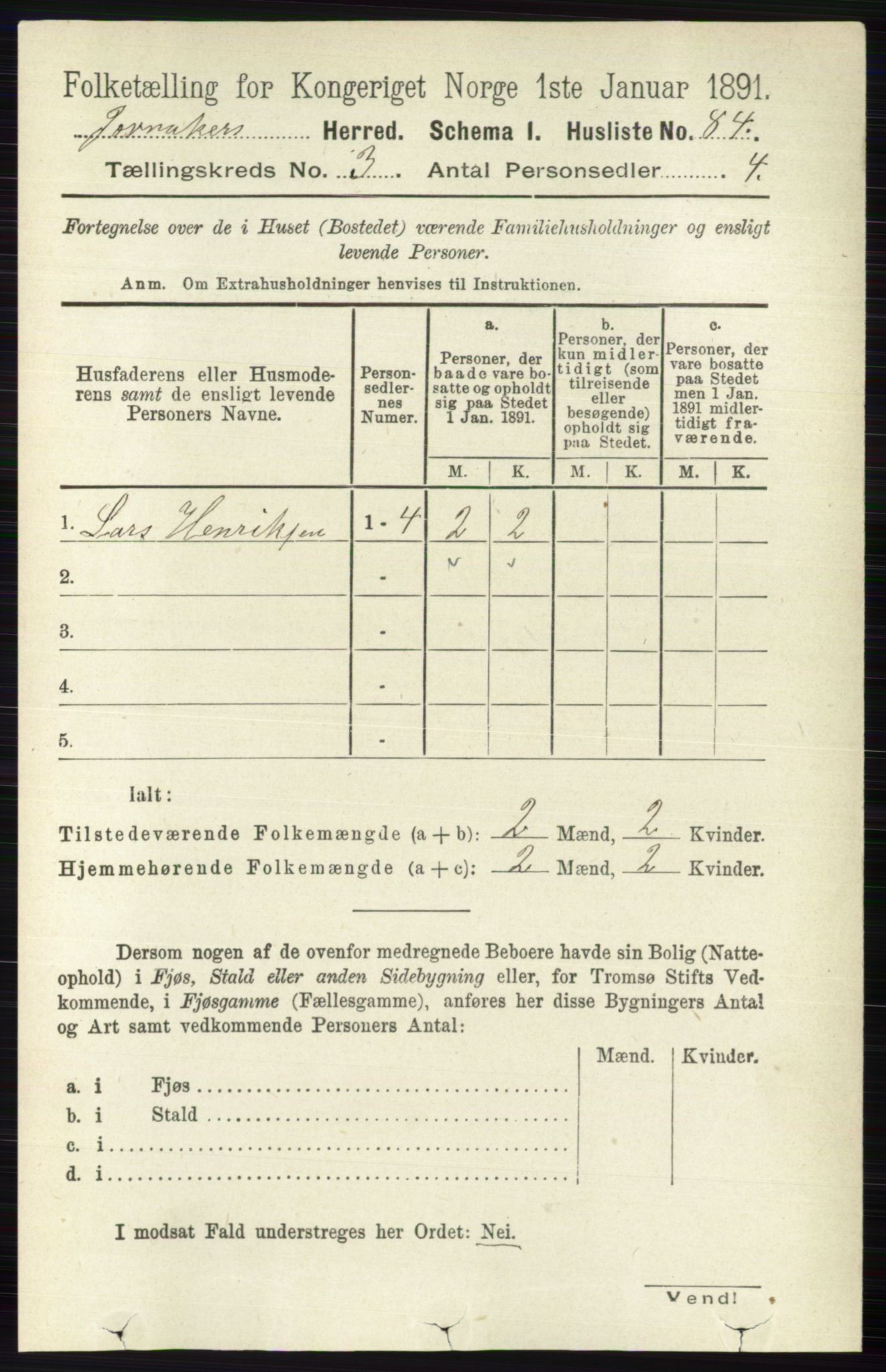 RA, 1891 census for 0532 Jevnaker, 1891, p. 1159