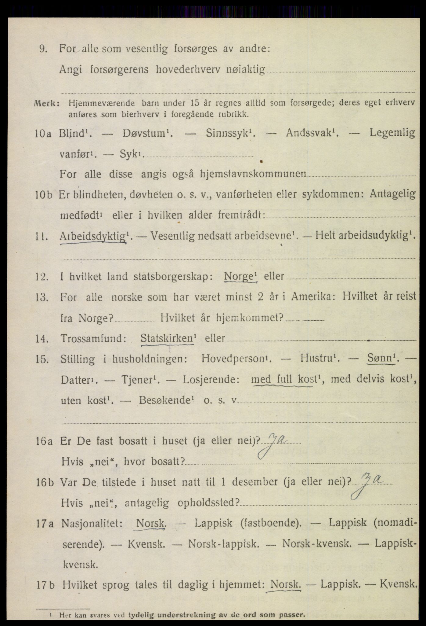 SAT, 1920 census for Mosvik, 1920, p. 381