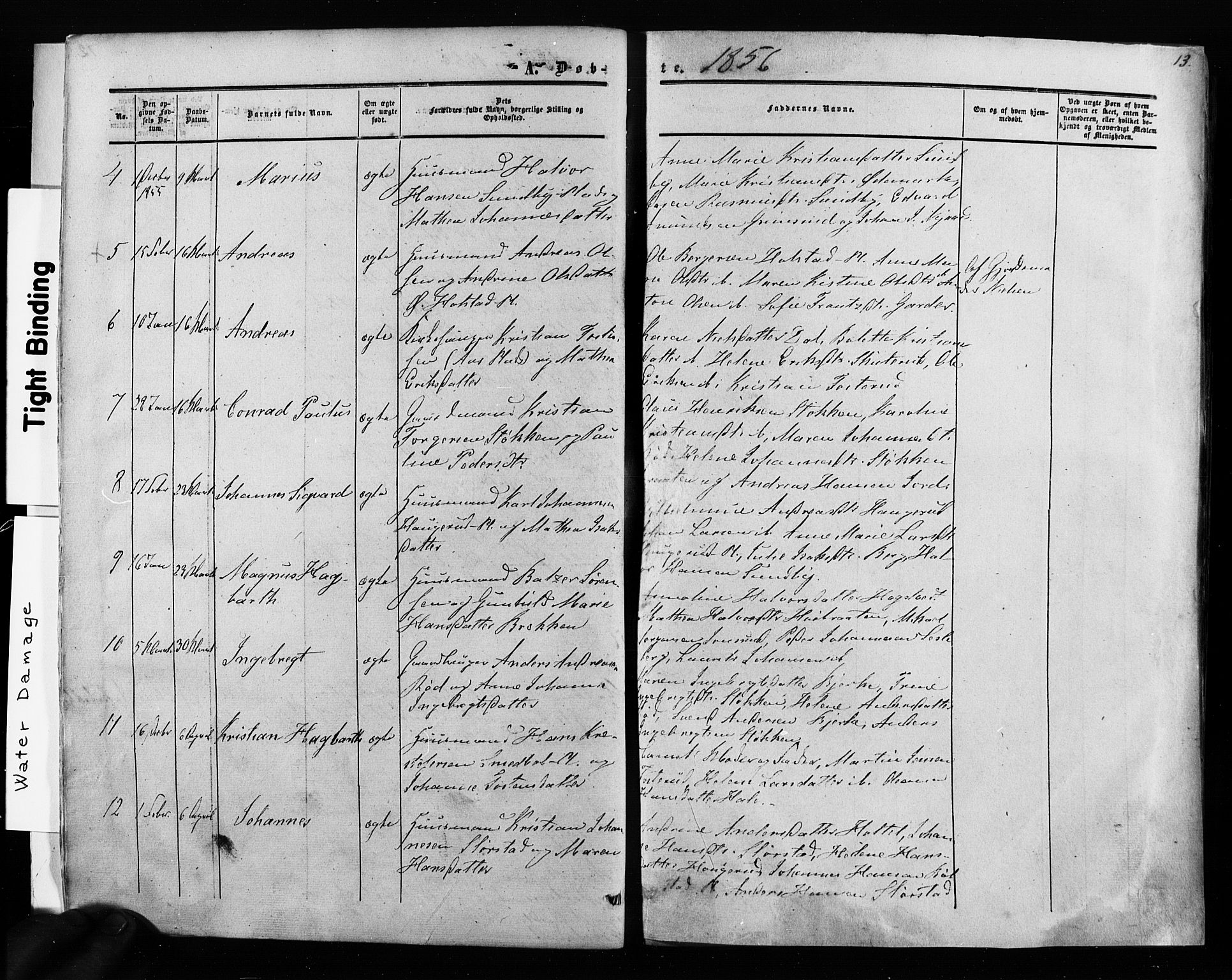 Ås prestekontor Kirkebøker, AV/SAO-A-10894/F/Fa/L0007: Parish register (official) no. I 7, 1854-1870, p. 13