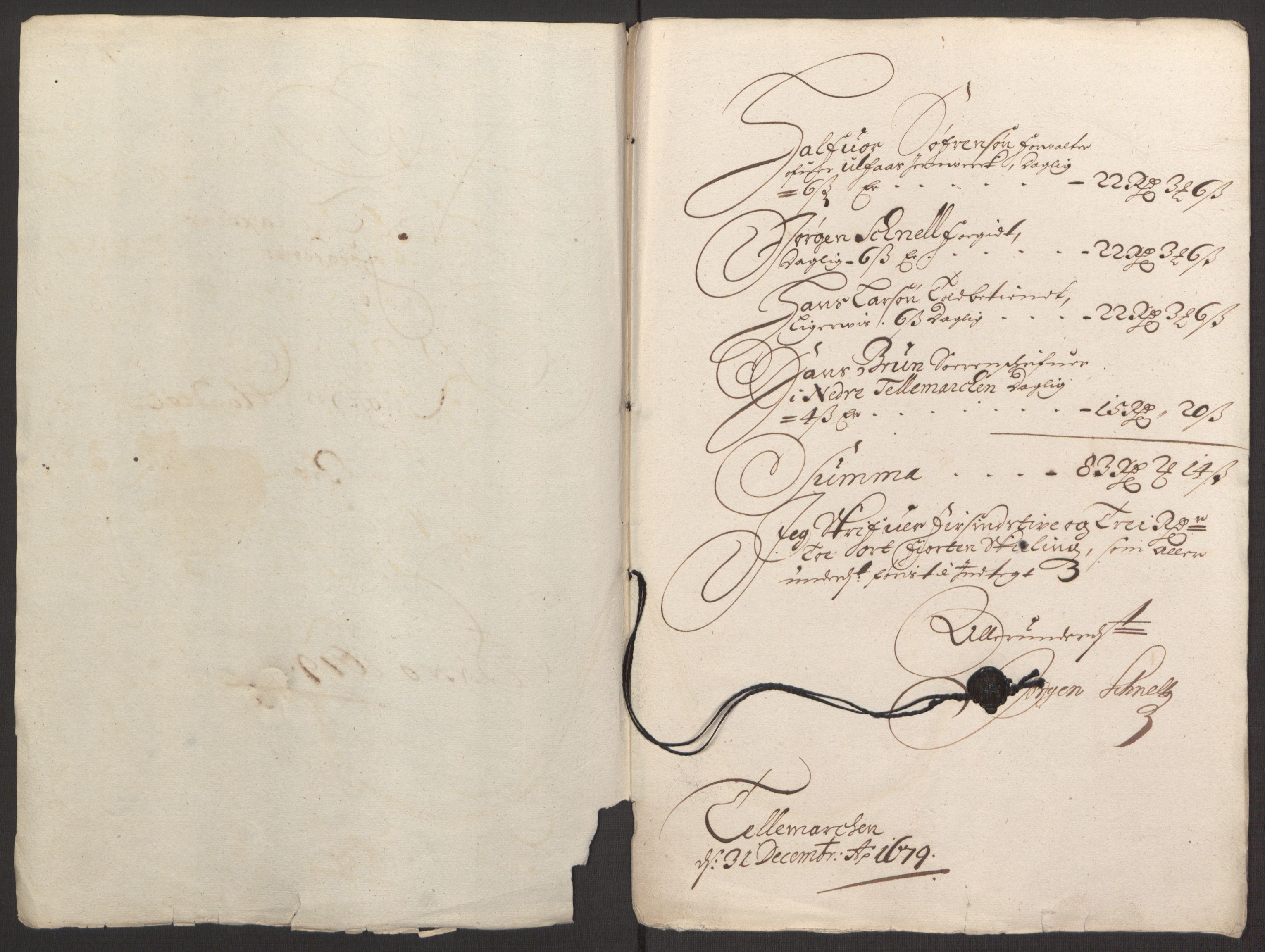 Rentekammeret inntil 1814, Reviderte regnskaper, Fogderegnskap, AV/RA-EA-4092/R35/L2072: Fogderegnskap Øvre og Nedre Telemark, 1679, p. 219