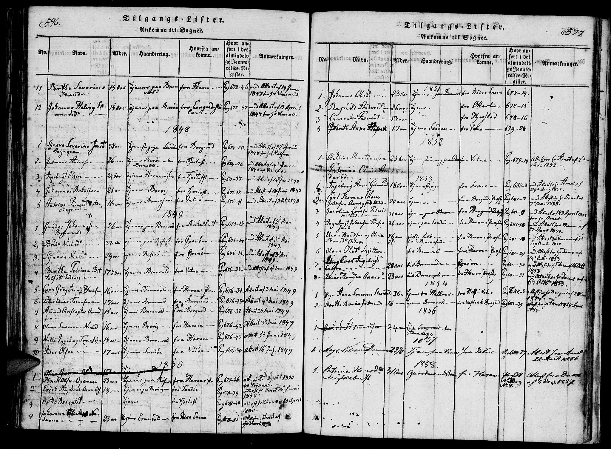 Ministerialprotokoller, klokkerbøker og fødselsregistre - Møre og Romsdal, AV/SAT-A-1454/561/L0727: Parish register (official) no. 561A01, 1817-1858, p. 596-597