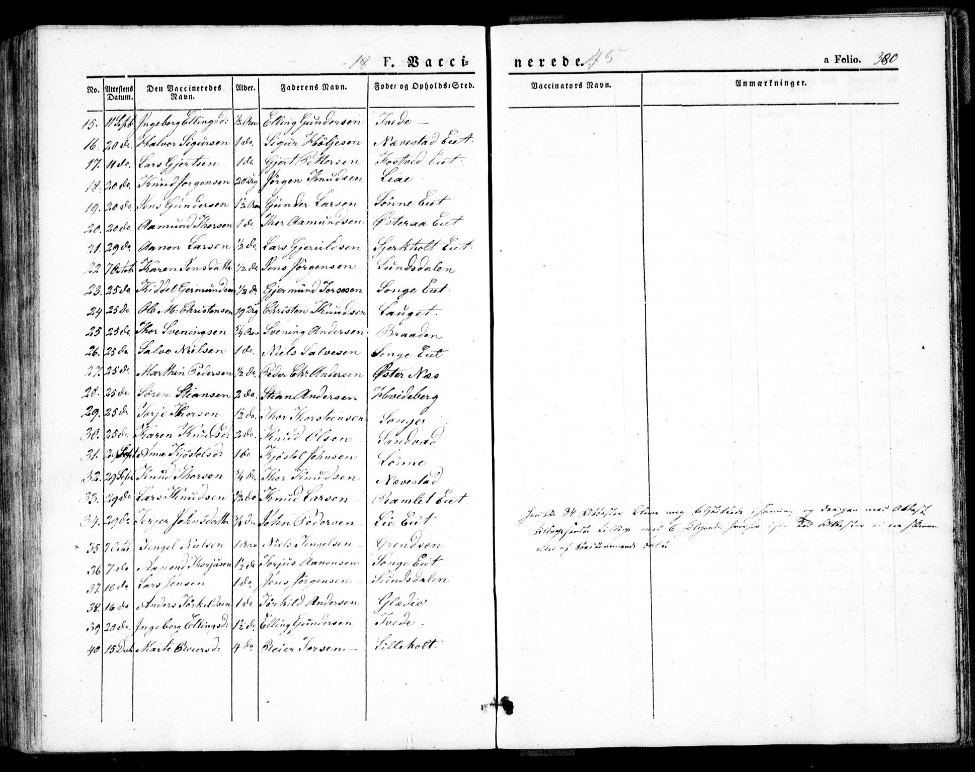 Holt sokneprestkontor, AV/SAK-1111-0021/F/Fa/L0007: Parish register (official) no. A 7, 1836-1848, p. 380