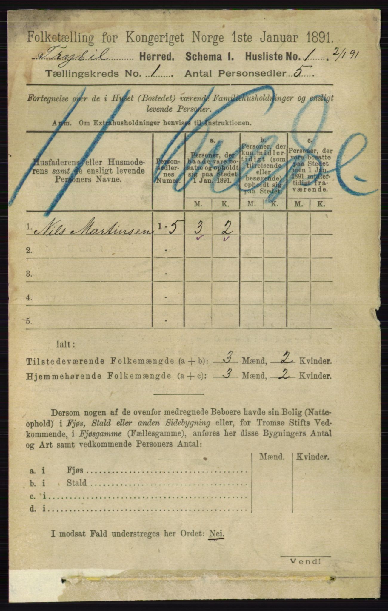 RA, 1891 census for 0428 Trysil, 1891, p. 32