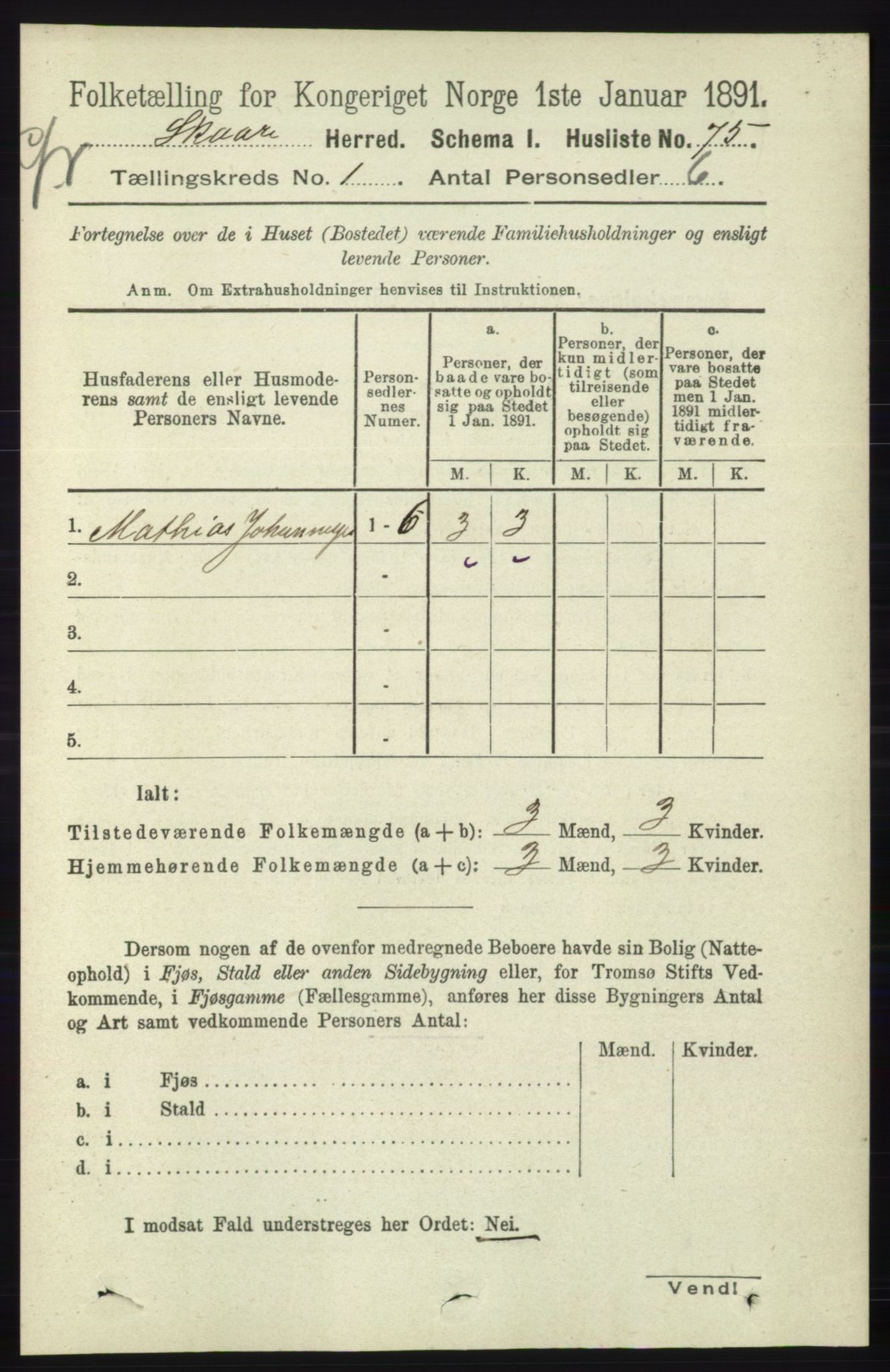 RA, 1891 census for 1153 Skåre, 1891, p. 98
