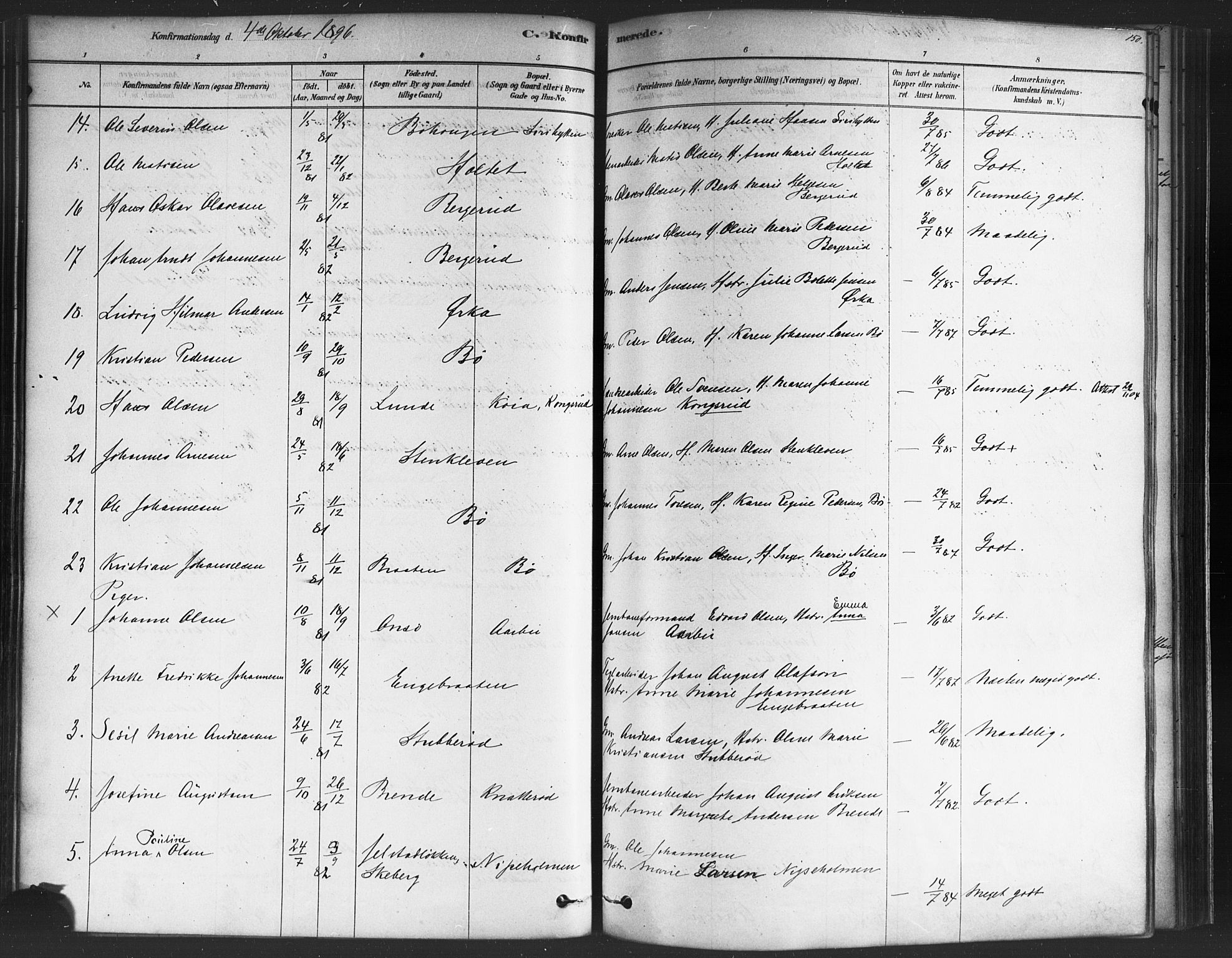 Varteig prestekontor Kirkebøker, SAO/A-10447a/F/Fa/L0002: Parish register (official) no. 2, 1878-1899, p. 150