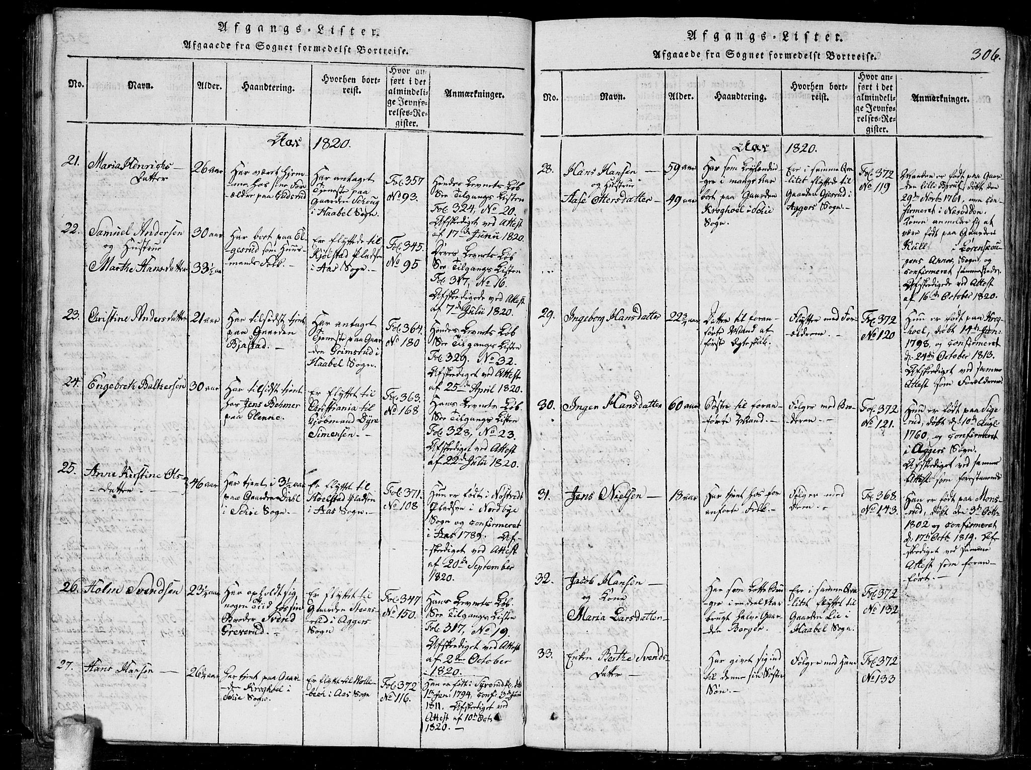 Kråkstad prestekontor Kirkebøker, AV/SAO-A-10125a/G/Ga/L0001: Parish register (copy) no. I 1, 1813-1824, p. 306