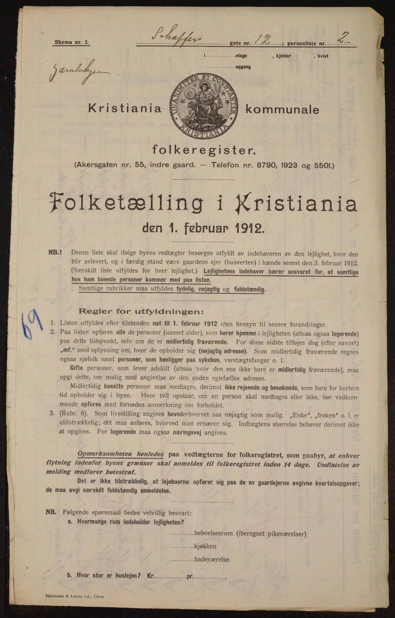 OBA, Municipal Census 1912 for Kristiania, 1912, p. 93538