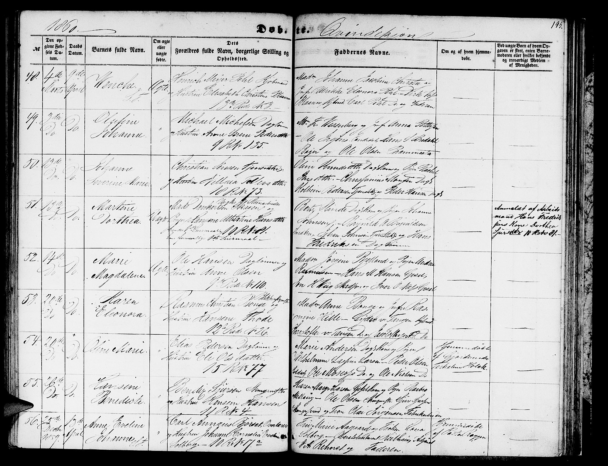 Domkirken sokneprestembete, AV/SAB-A-74801/H/Hab/L0011: Parish register (copy) no. B 4, 1856-1862, p. 195