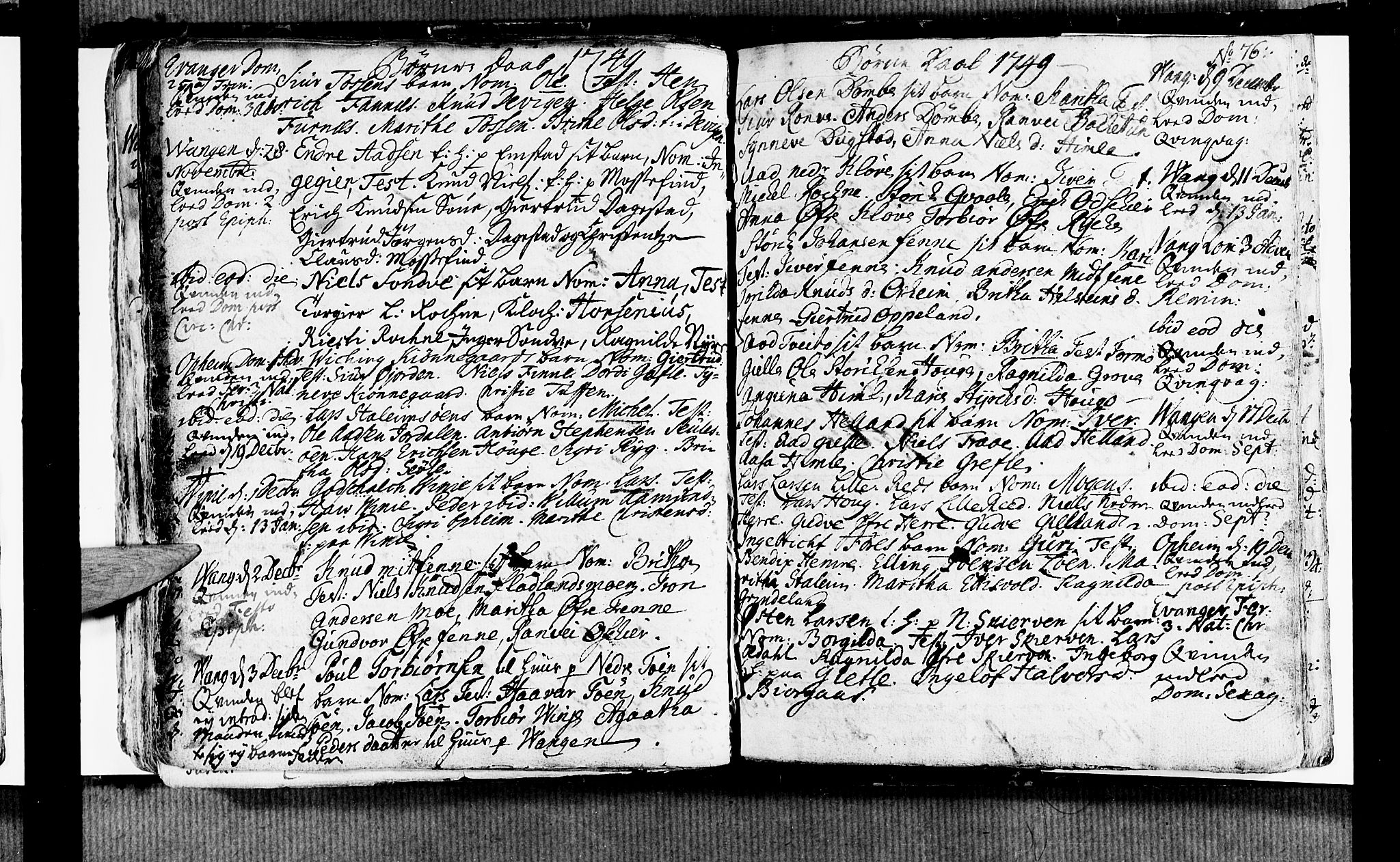 Voss sokneprestembete, SAB/A-79001/H/Haa: Parish register (official) no. A 6, 1744-1752, p. 76