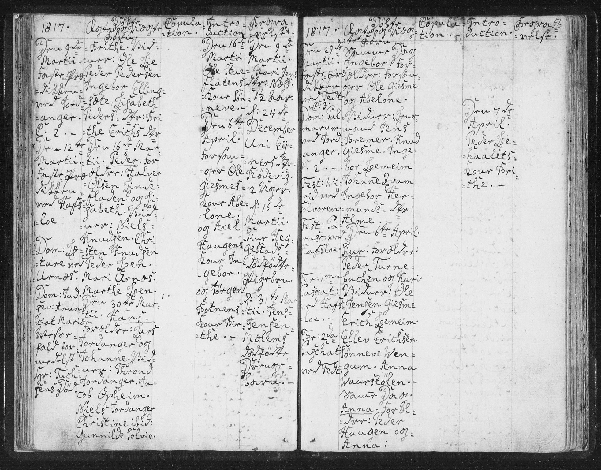 Hafslo sokneprestembete, AV/SAB-A-80301/H/Haa/Haaa/L0003: Parish register (official) no. A 3, 1807-1821, p. 52