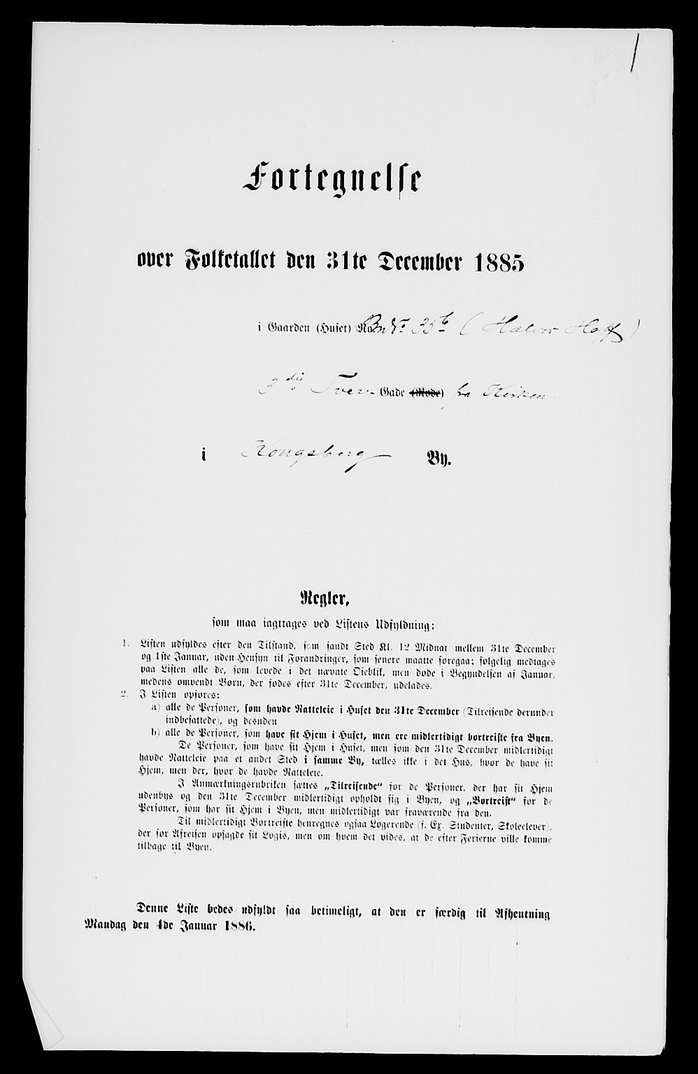 SAKO, 1885 census for 0604 Kongsberg, 1885, p. 166