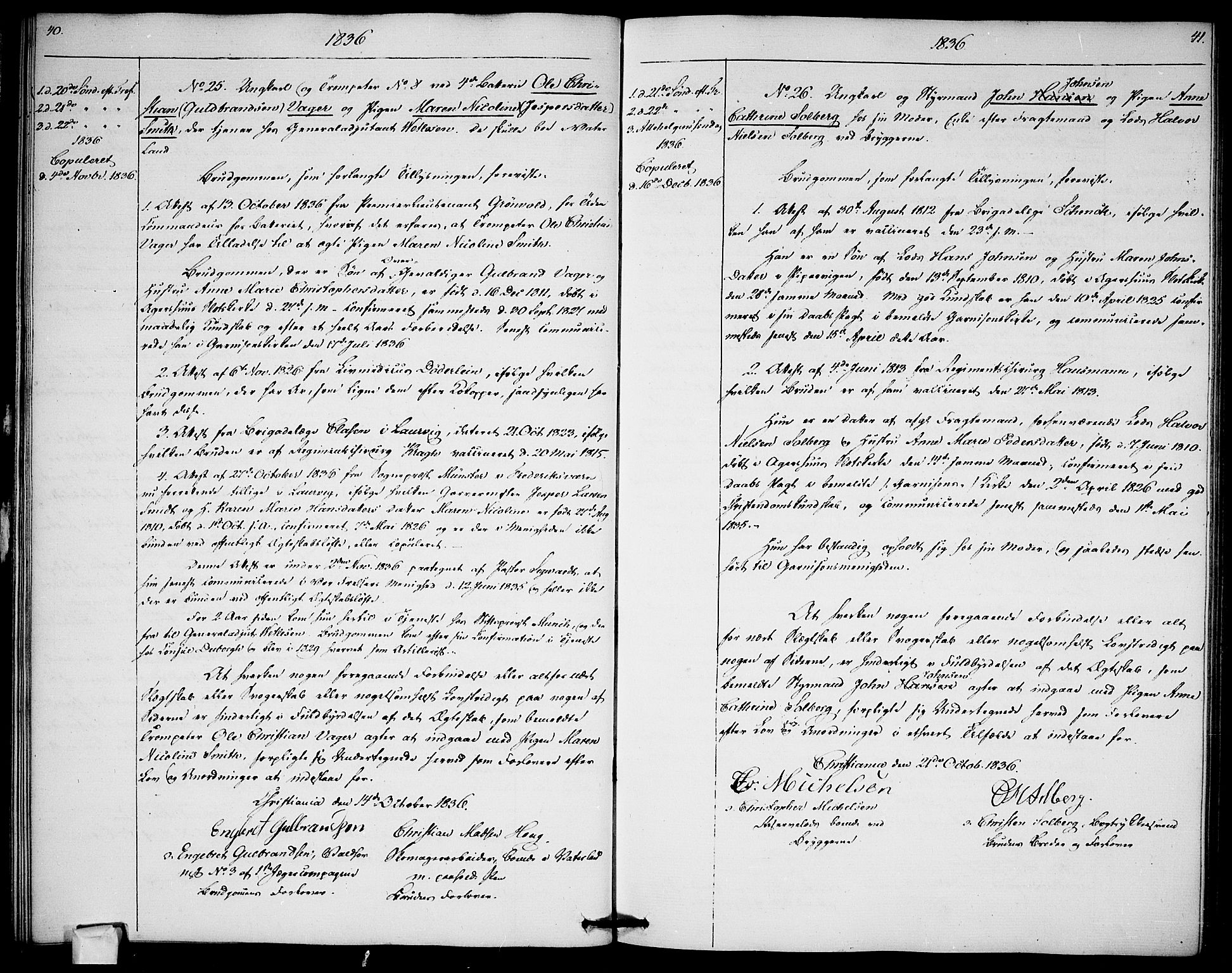 Garnisonsmenigheten Kirkebøker, SAO/A-10846/H/Ha/L0003: Banns register no. I 3, 1835-1840, p. 40-41