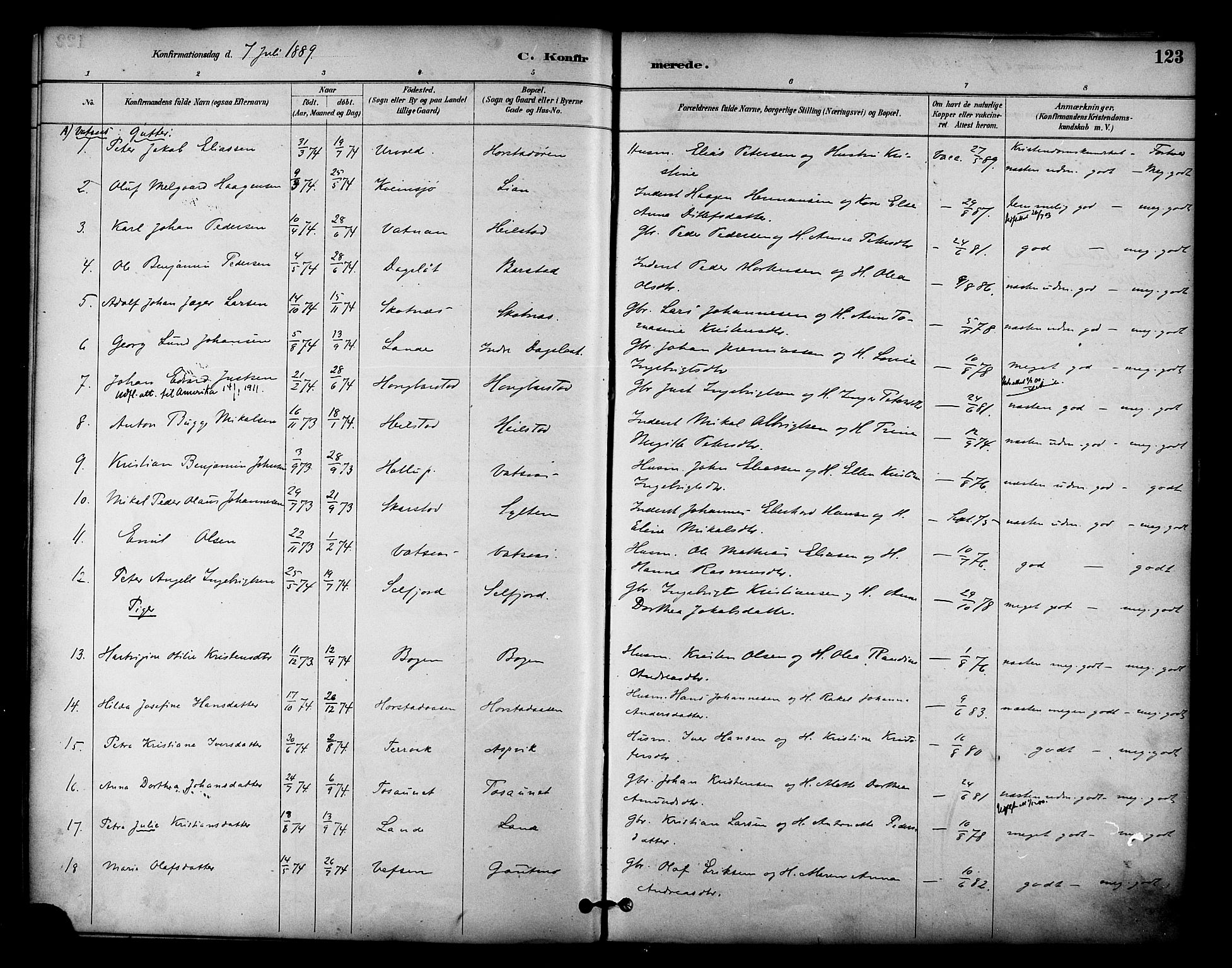 Ministerialprotokoller, klokkerbøker og fødselsregistre - Nordland, AV/SAT-A-1459/810/L0150: Parish register (official) no. 810A10 /1, 1884-1895, p. 123