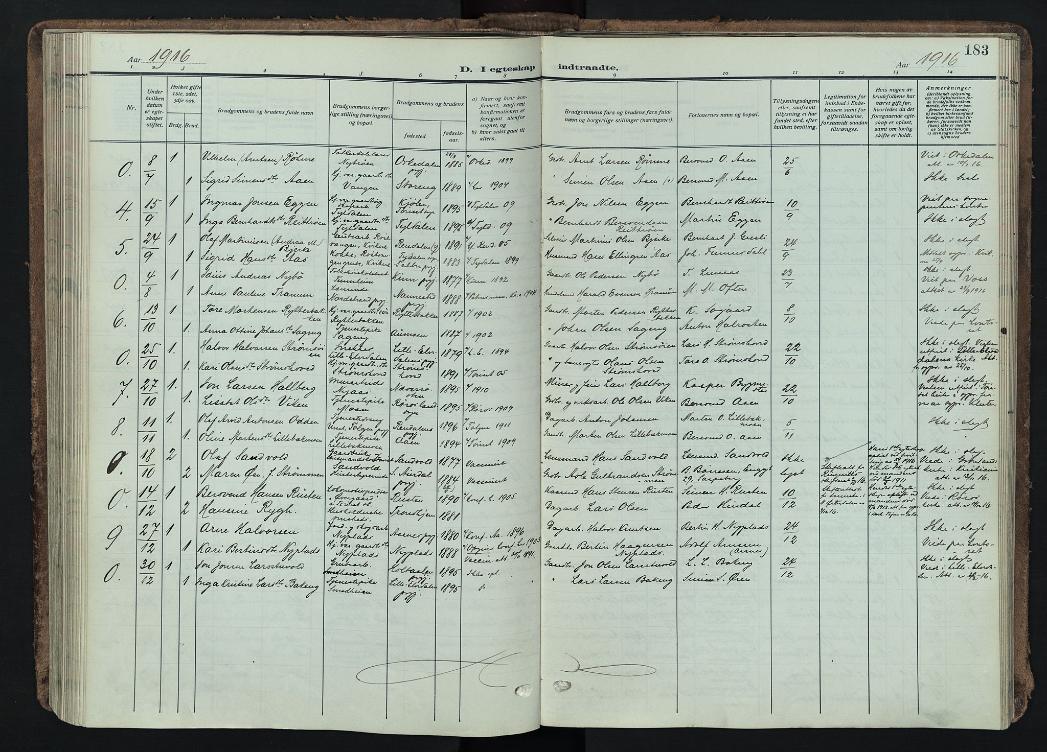 Tynset prestekontor, SAH/PREST-058/H/Ha/Haa/L0026: Parish register (official) no. 26, 1915-1929, p. 183