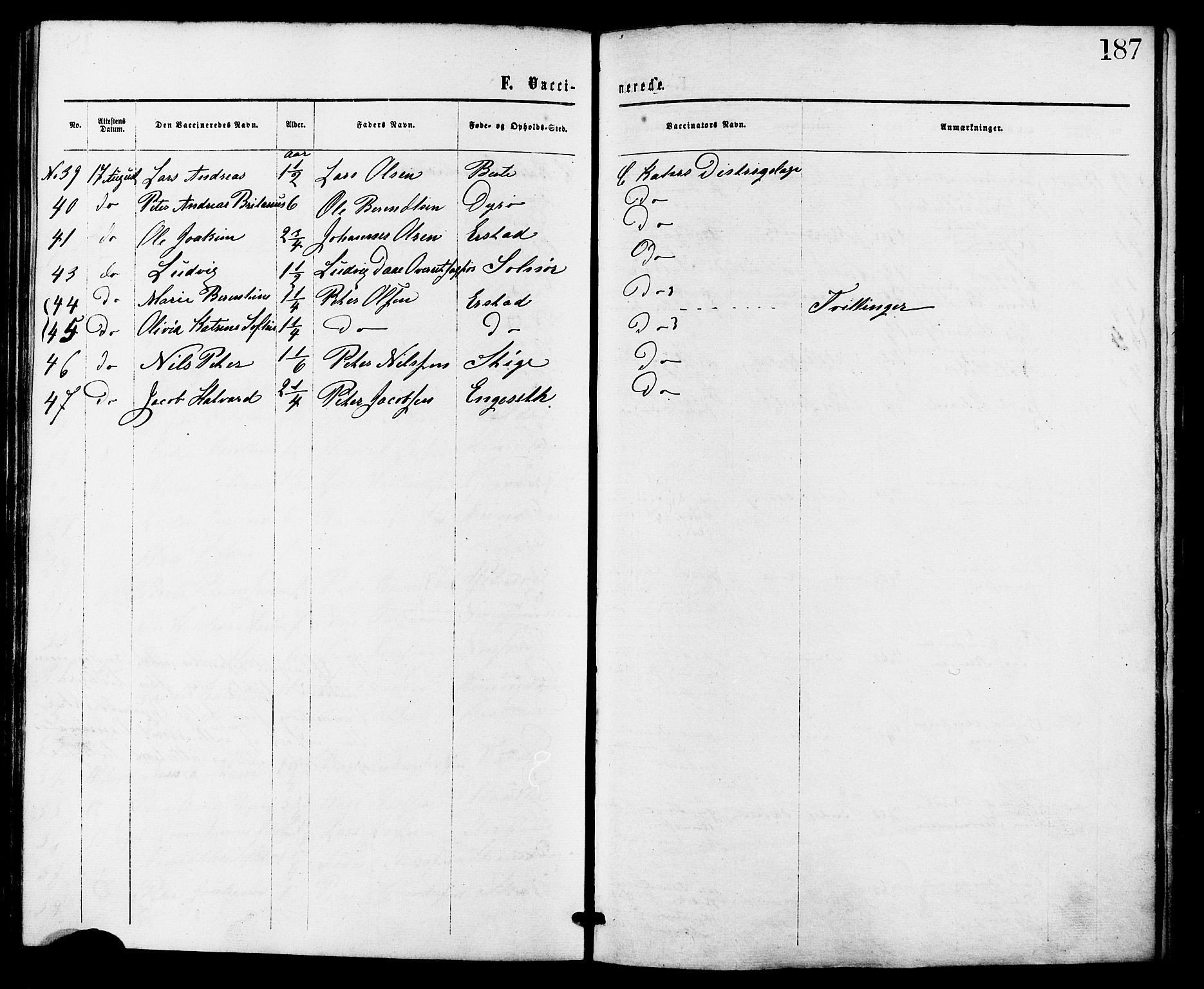 Ministerialprotokoller, klokkerbøker og fødselsregistre - Møre og Romsdal, AV/SAT-A-1454/524/L0355: Parish register (official) no. 524A07, 1864-1879, p. 187