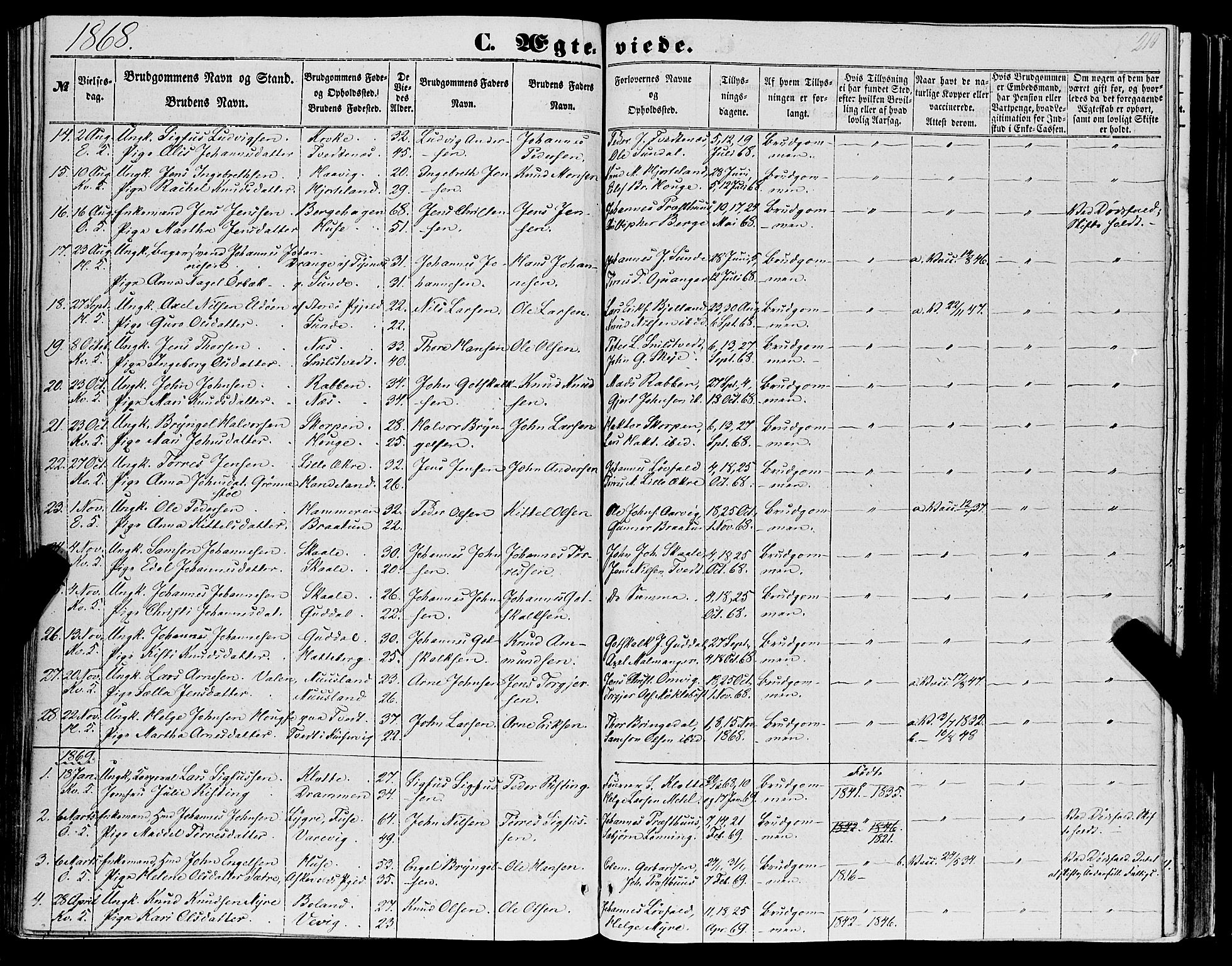 Kvinnherad sokneprestembete, AV/SAB-A-76401/H/Haa: Parish register (official) no. A 8, 1854-1872, p. 210