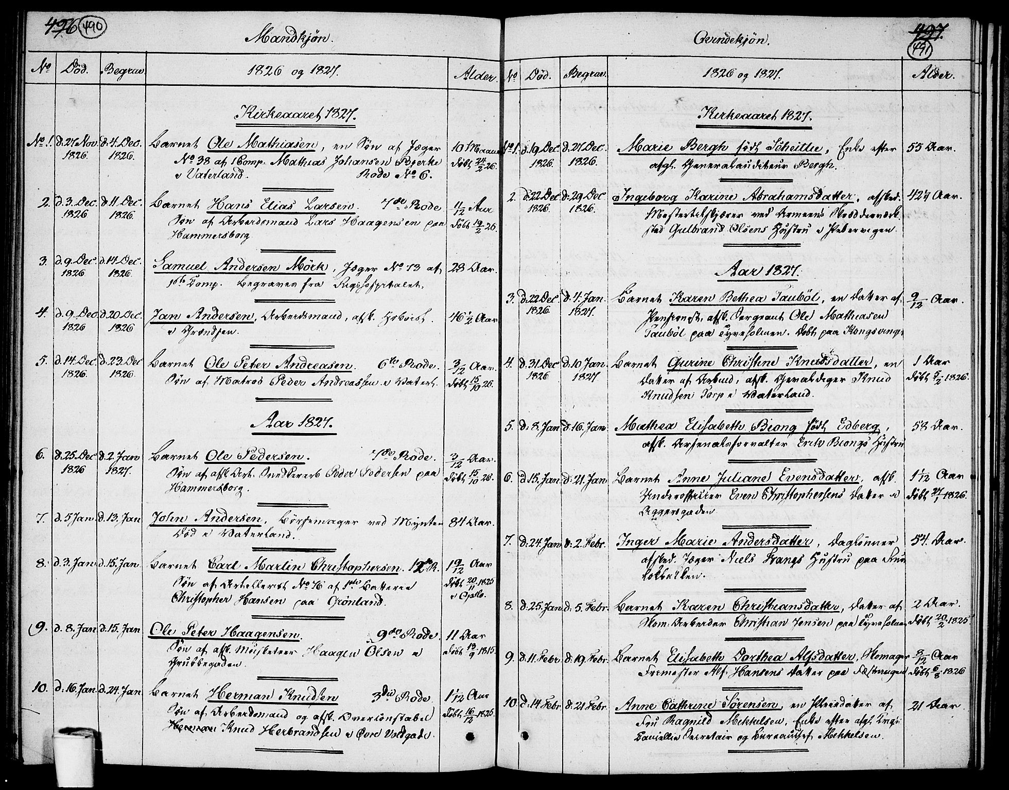 Garnisonsmenigheten Kirkebøker, SAO/A-10846/F/Fa/L0004: Parish register (official) no. 4, 1820-1828, p. 490-491