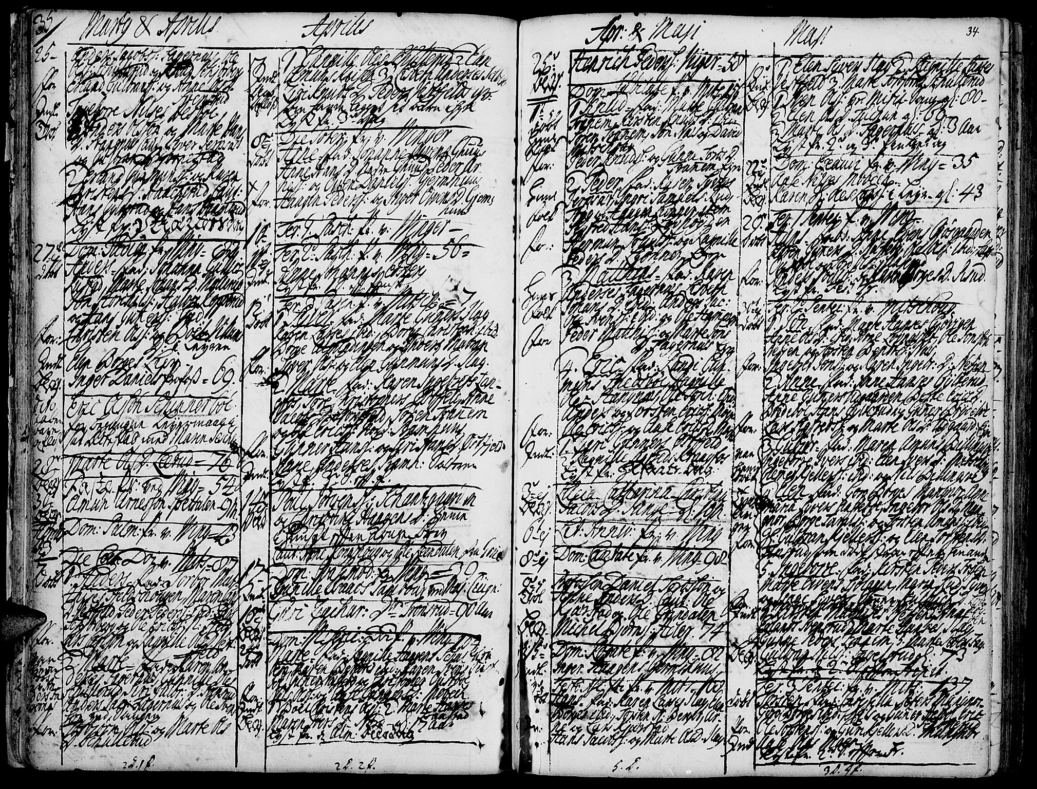 Vinger prestekontor, AV/SAH-PREST-024/H/Ha/Haa/L0002: Parish register (official) no. 2, 1730-1751, p. 34