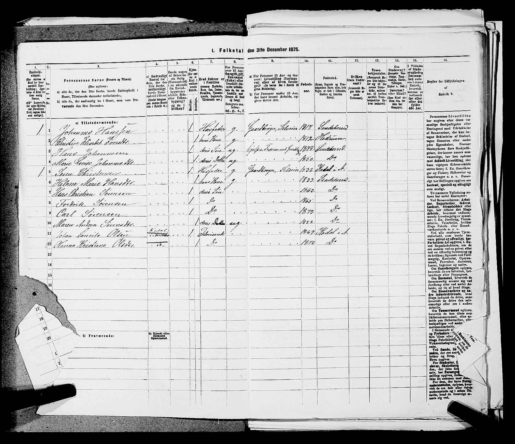 SAKO, 1875 census for 0724L Sandeherred/Sandeherred, 1875, p. 1554