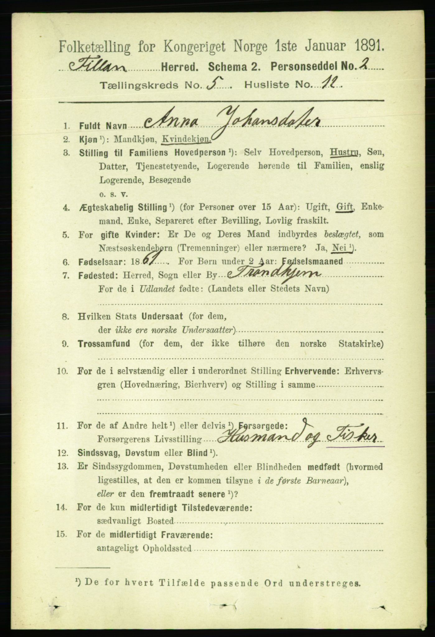 RA, 1891 census for 1616 Fillan, 1891, p. 1054