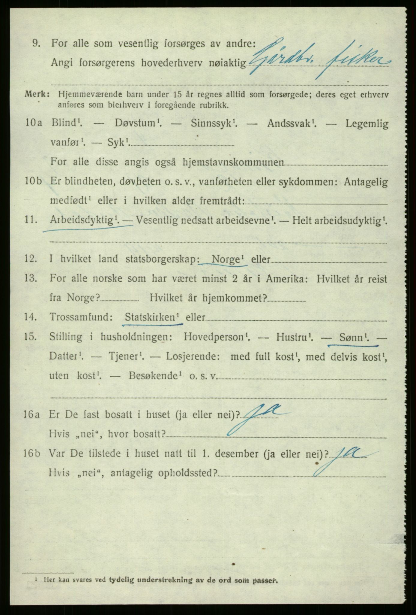 SAB, 1920 census for Kinn, 1920, p. 3434