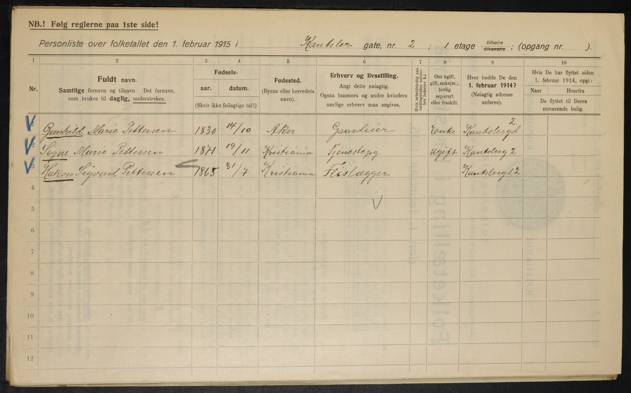 OBA, Municipal Census 1915 for Kristiania, 1915, p. 47548