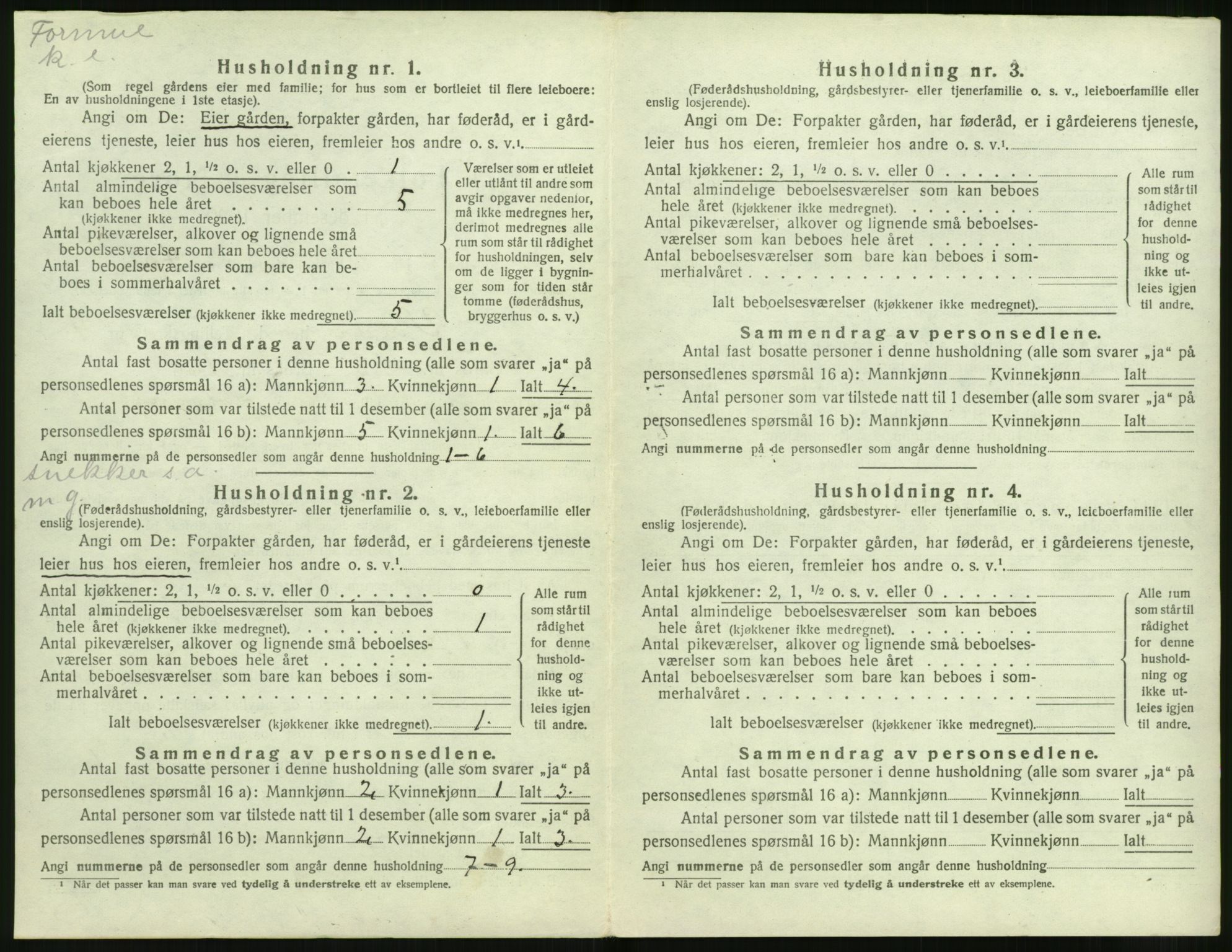 SAT, 1920 census for Volda, 1920, p. 347