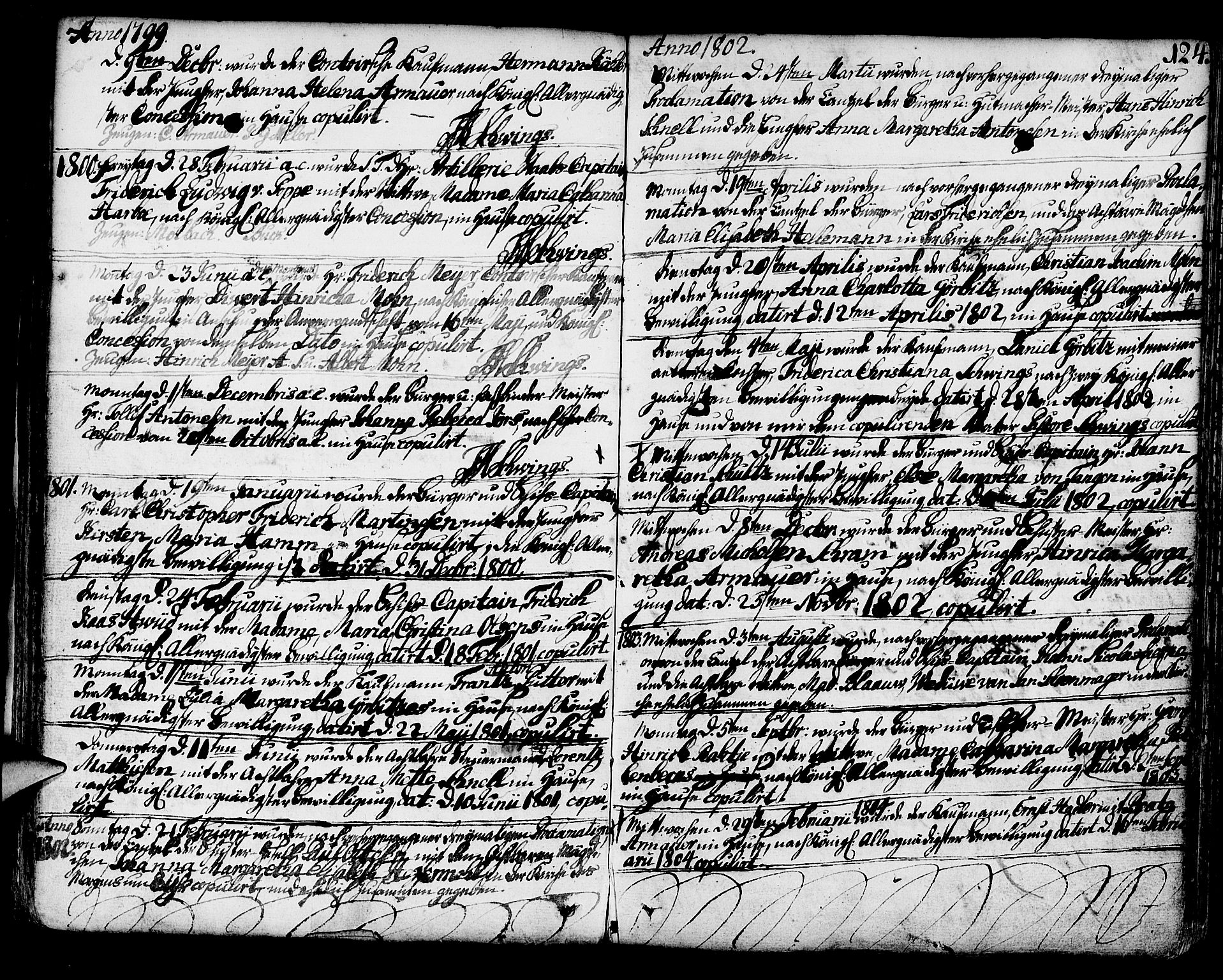 Mariakirken Sokneprestembete, AV/SAB-A-76901/H/Haa/L0003: Parish register (official) no. A 3, 1786-1815, p. 124