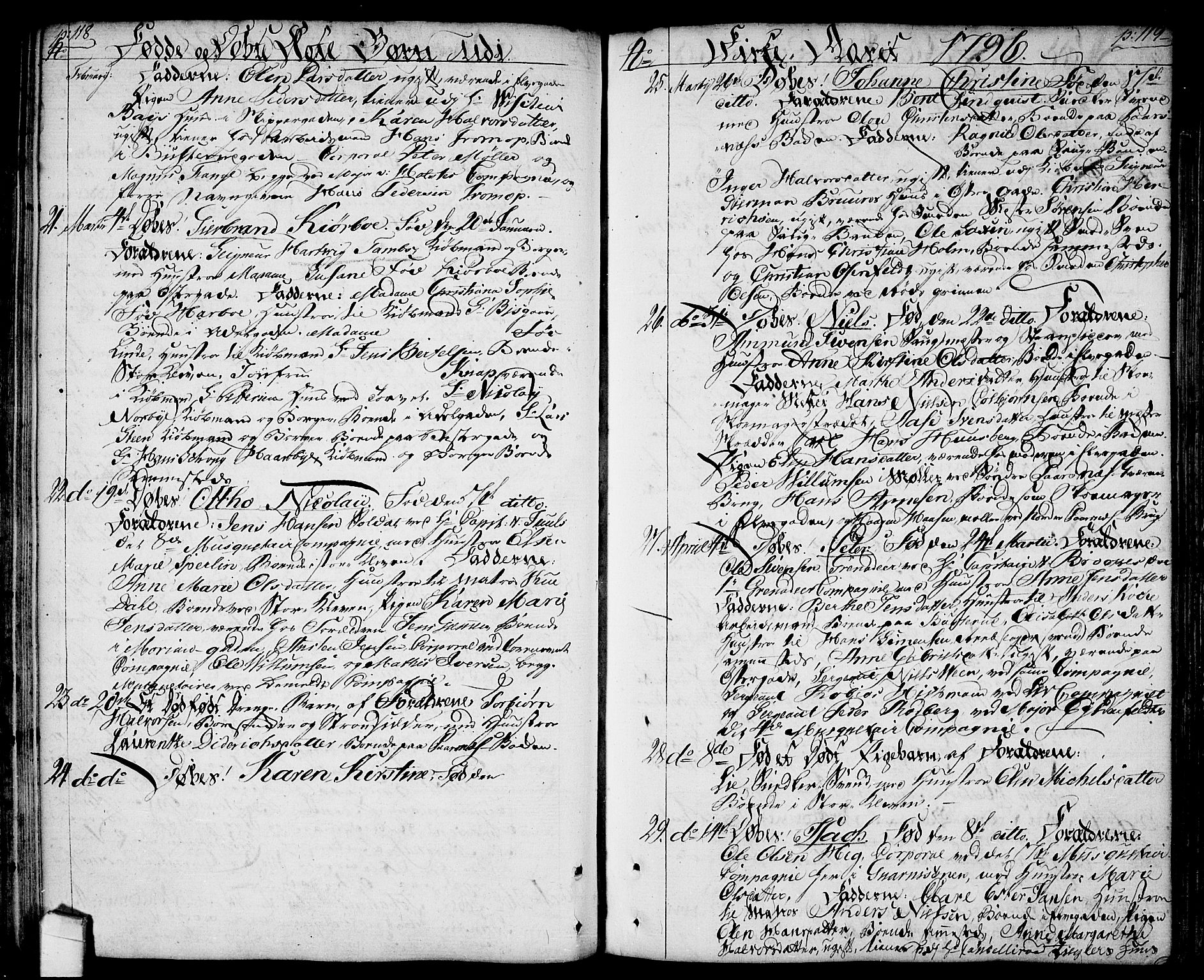Halden prestekontor Kirkebøker, SAO/A-10909/F/Fa/L0002: Parish register (official) no. I 2, 1792-1812, p. 118-119