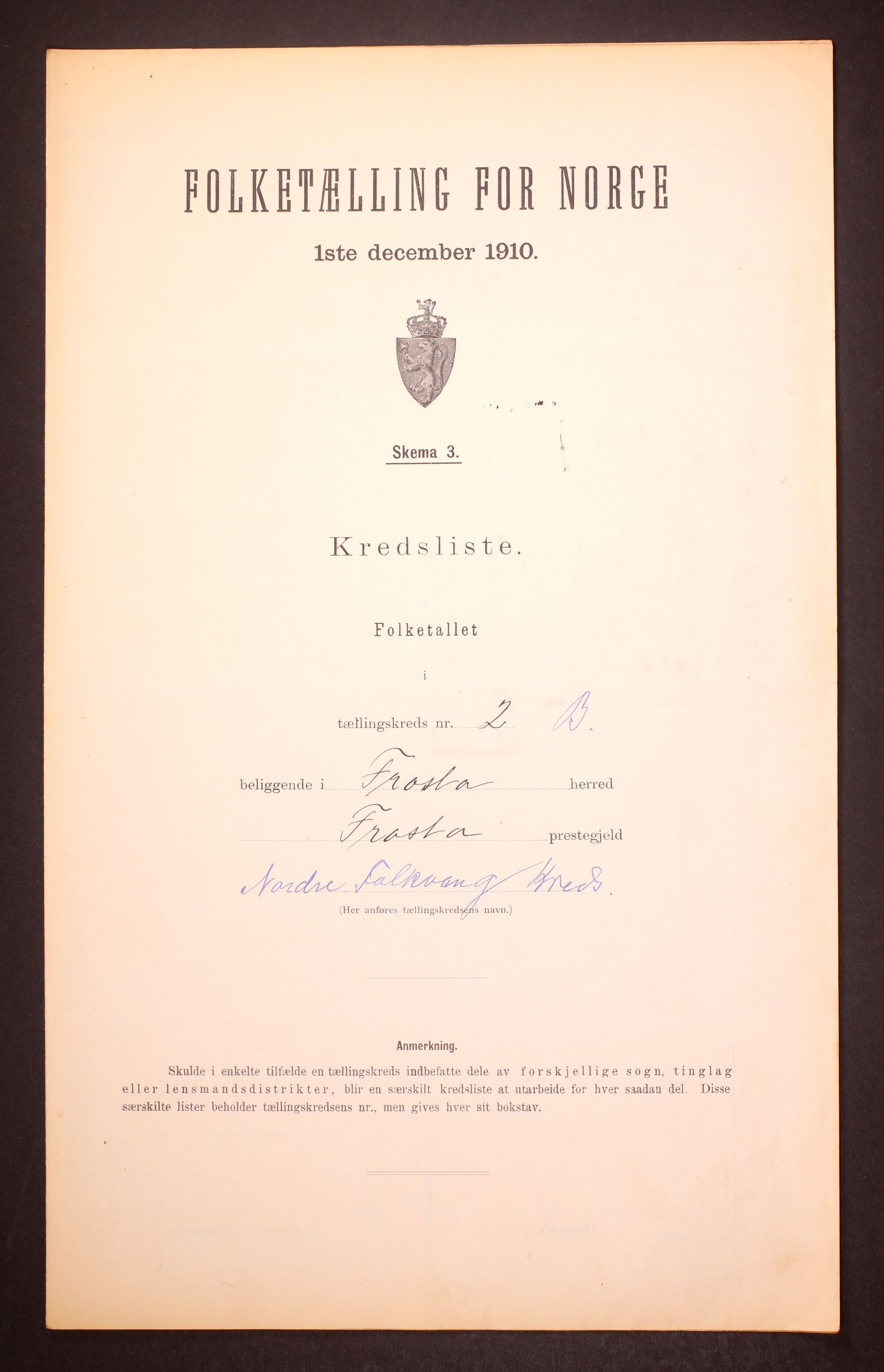RA, 1910 census for Frosta, 1910, p. 10