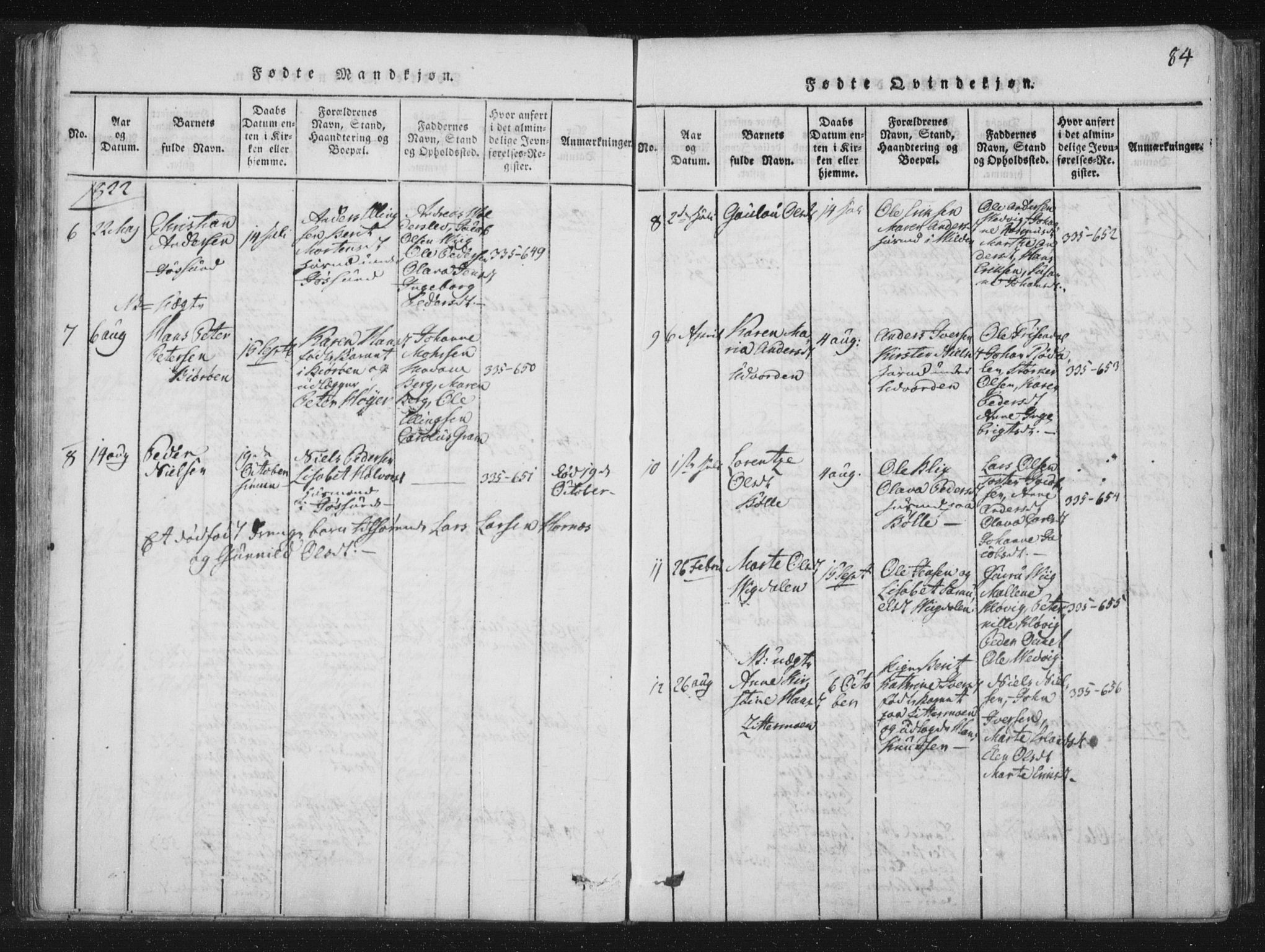 Ministerialprotokoller, klokkerbøker og fødselsregistre - Nord-Trøndelag, SAT/A-1458/773/L0609: Parish register (official) no. 773A03 /3, 1815-1830, p. 84