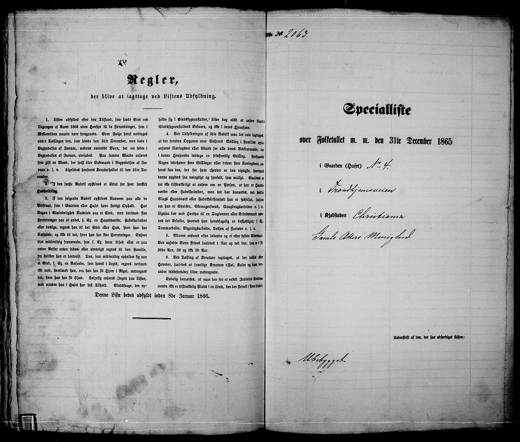 RA, 1865 census for Kristiania, 1865, p. 4606