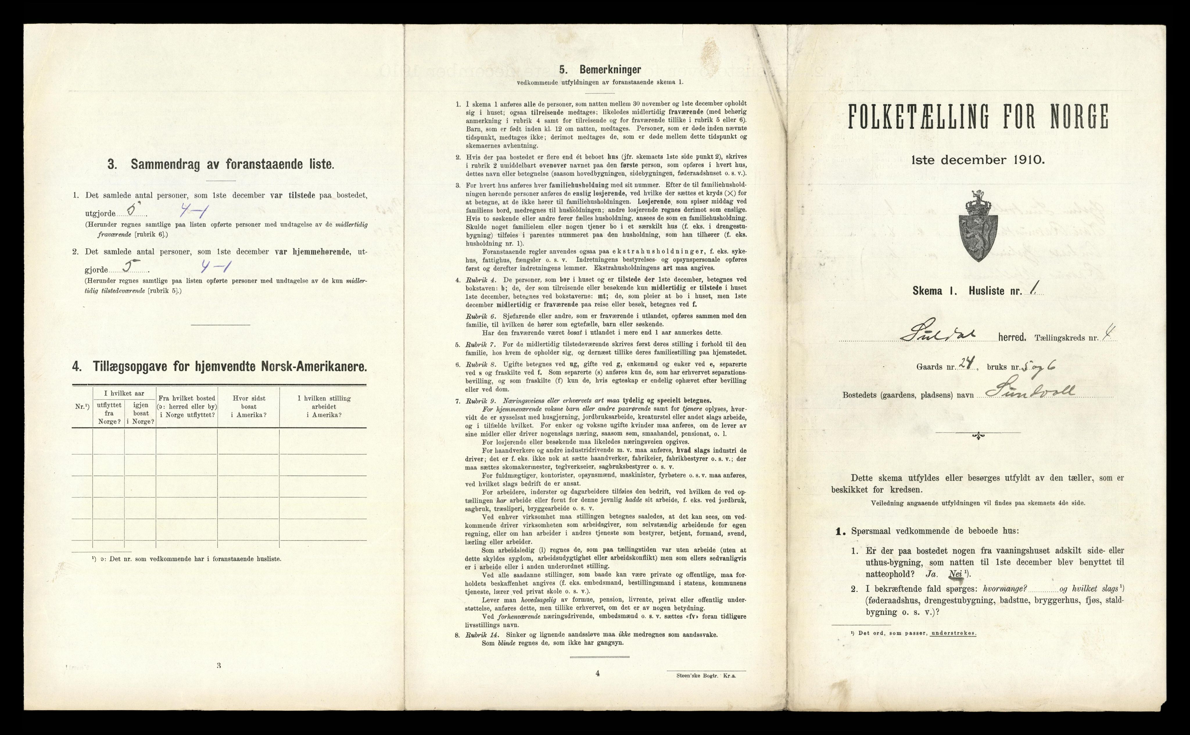 RA, 1910 census for Suldal, 1910, p. 195