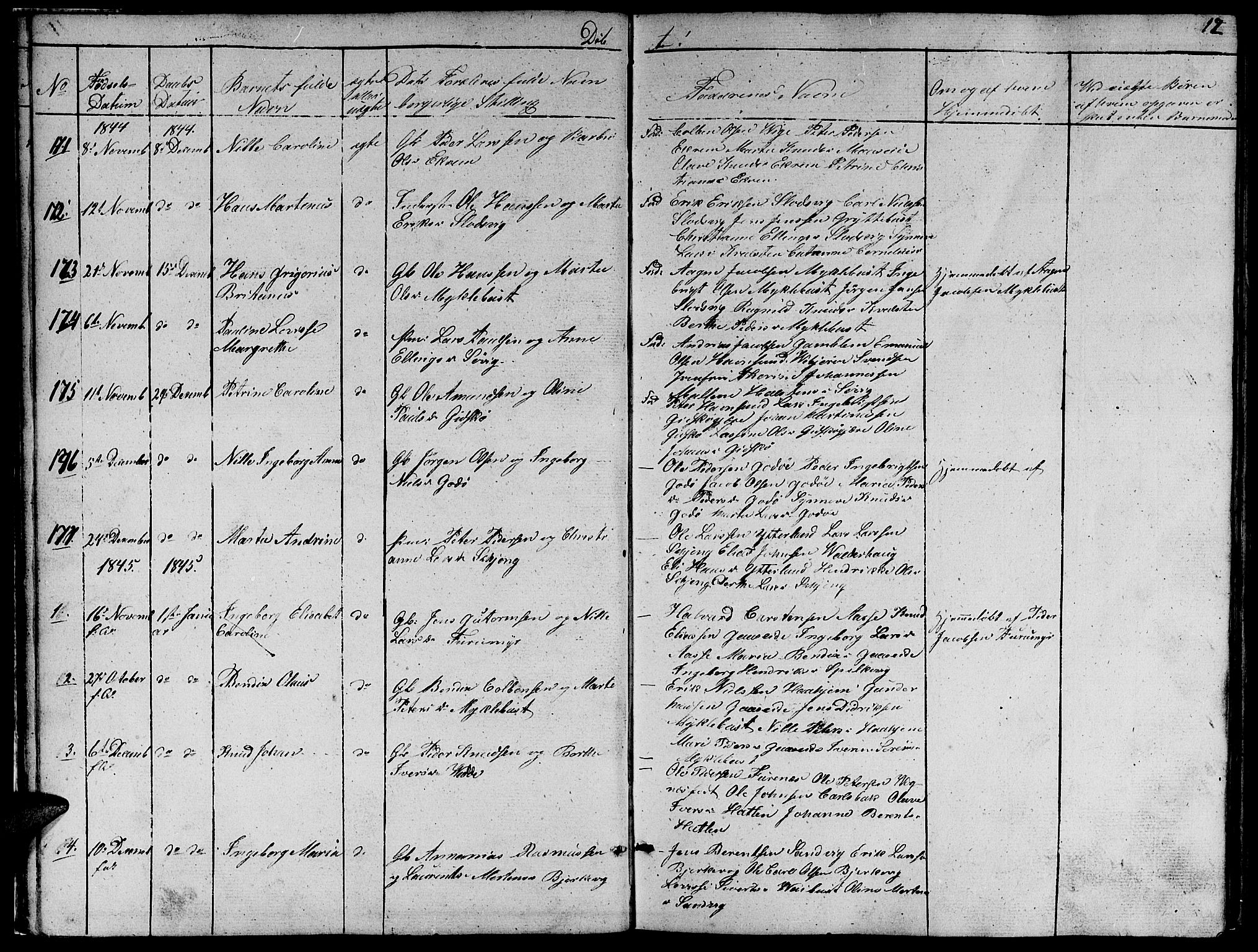 Ministerialprotokoller, klokkerbøker og fødselsregistre - Møre og Romsdal, AV/SAT-A-1454/528/L0426: Parish register (copy) no. 528C07, 1844-1854, p. 12