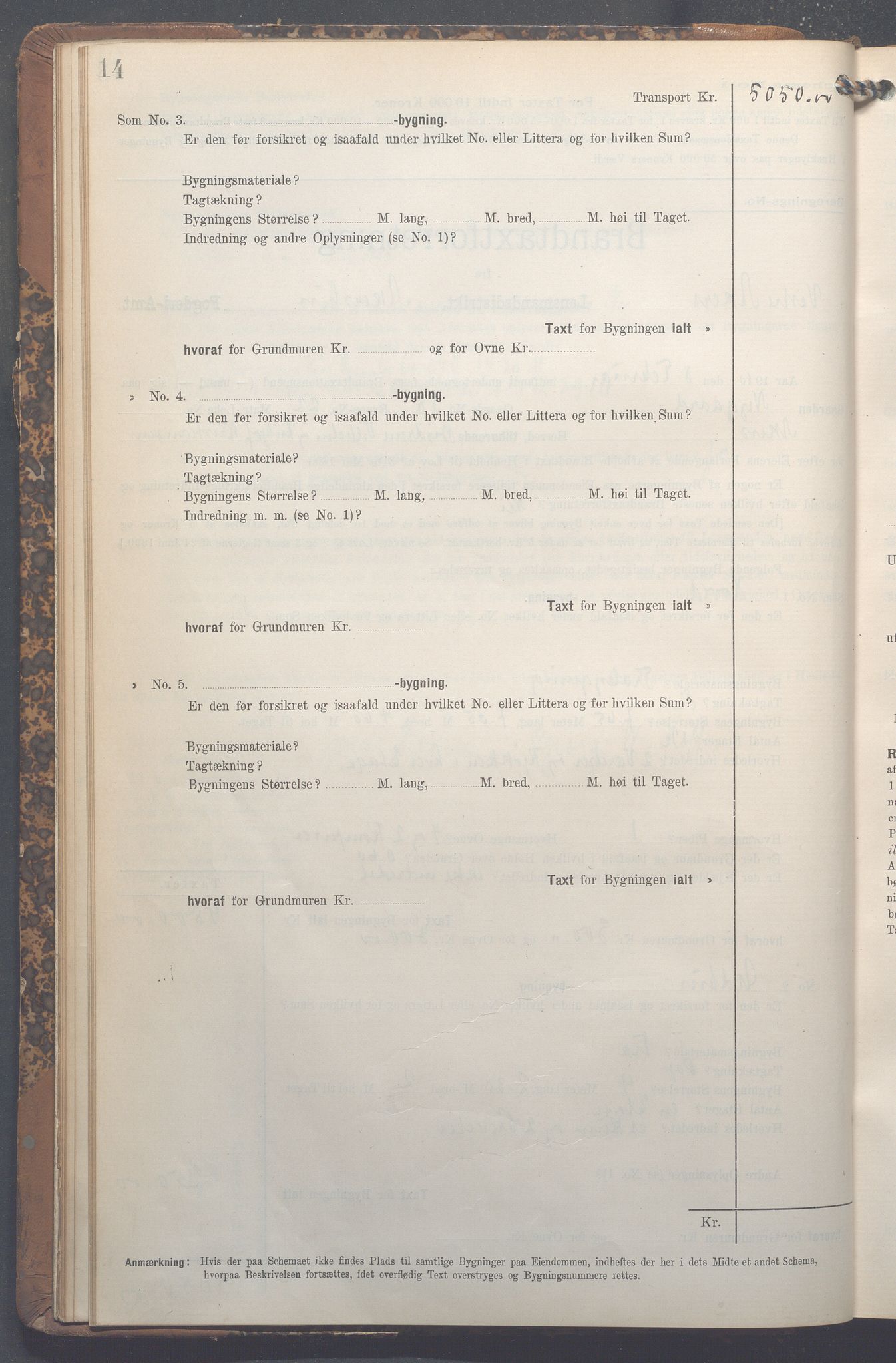 Lensmennene i Aker, OBA/A-10133/F/Fa/L0013: Branntakstprotokoll, 1909-1914, p. 14