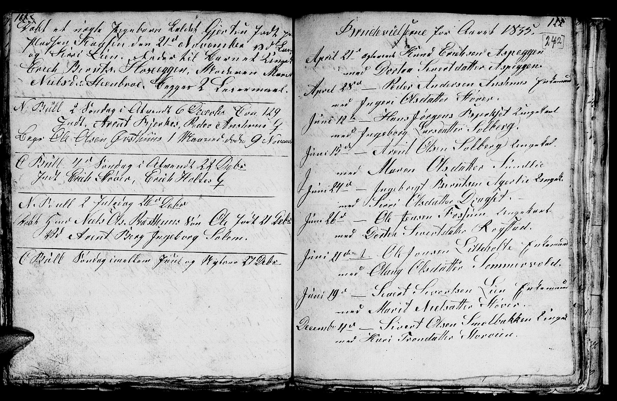 Ministerialprotokoller, klokkerbøker og fødselsregistre - Sør-Trøndelag, SAT/A-1456/689/L1042: Parish register (copy) no. 689C01, 1812-1841, p. 241-242