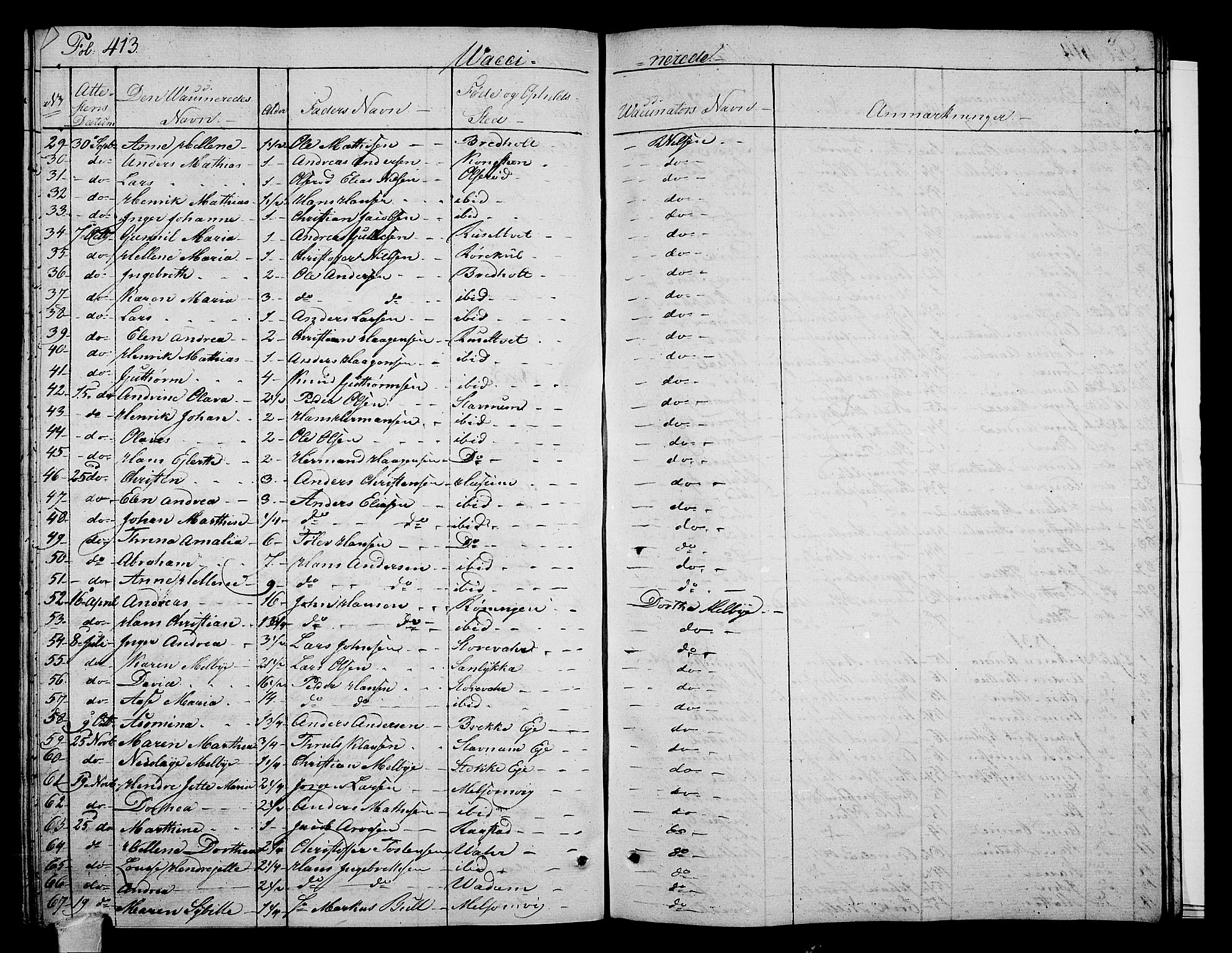 Stokke kirkebøker, AV/SAKO-A-320/F/Fa/L0006: Parish register (official) no. I 6, 1826-1843, p. 413