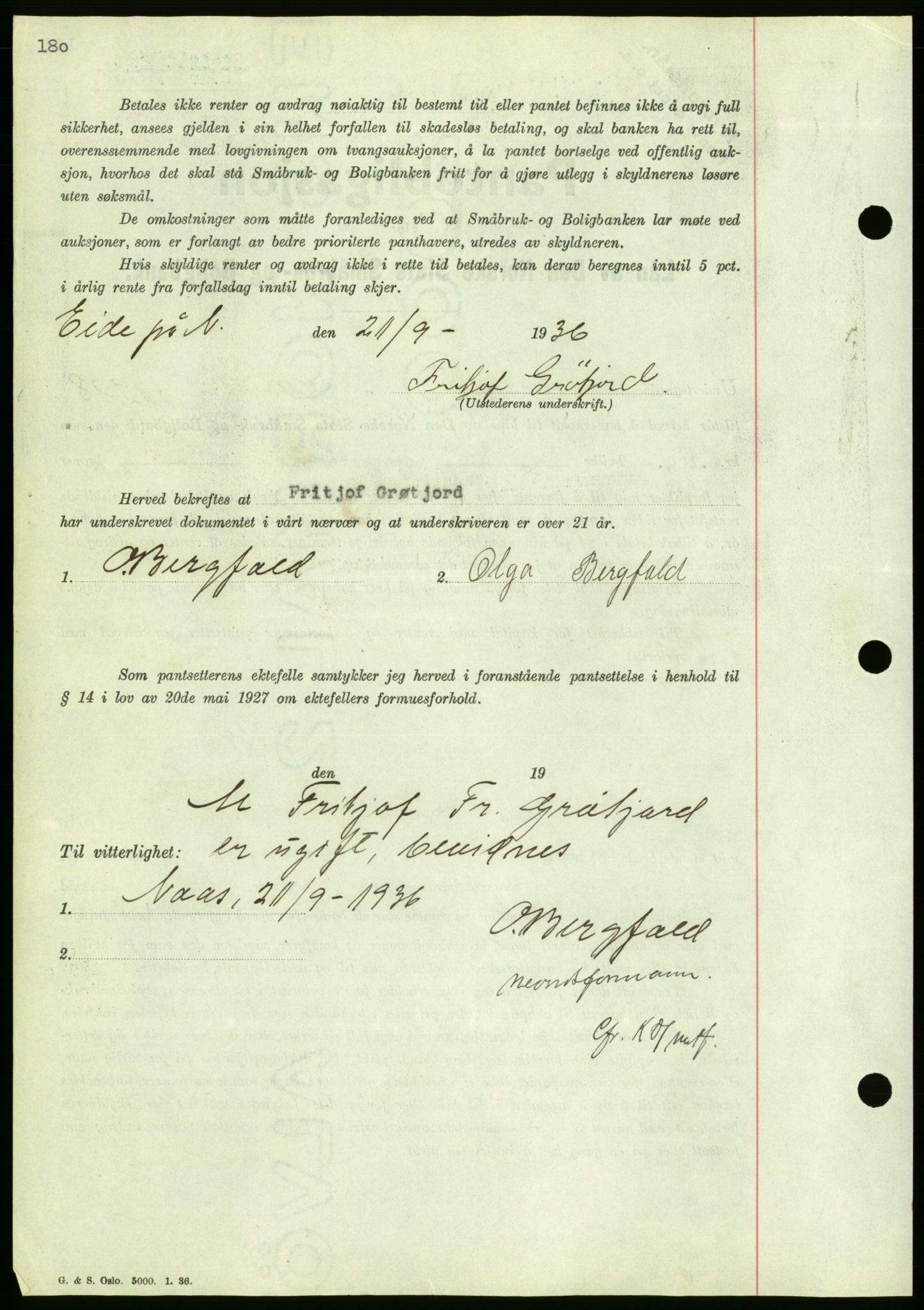 Nordmøre sorenskriveri, AV/SAT-A-4132/1/2/2Ca/L0090: Mortgage book no. B80, 1936-1937, Diary no: : 2262/1936